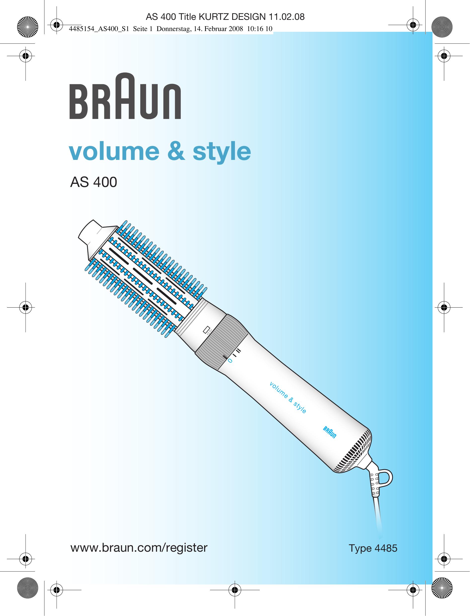 Braun AS 400 Styling Iron User Manual