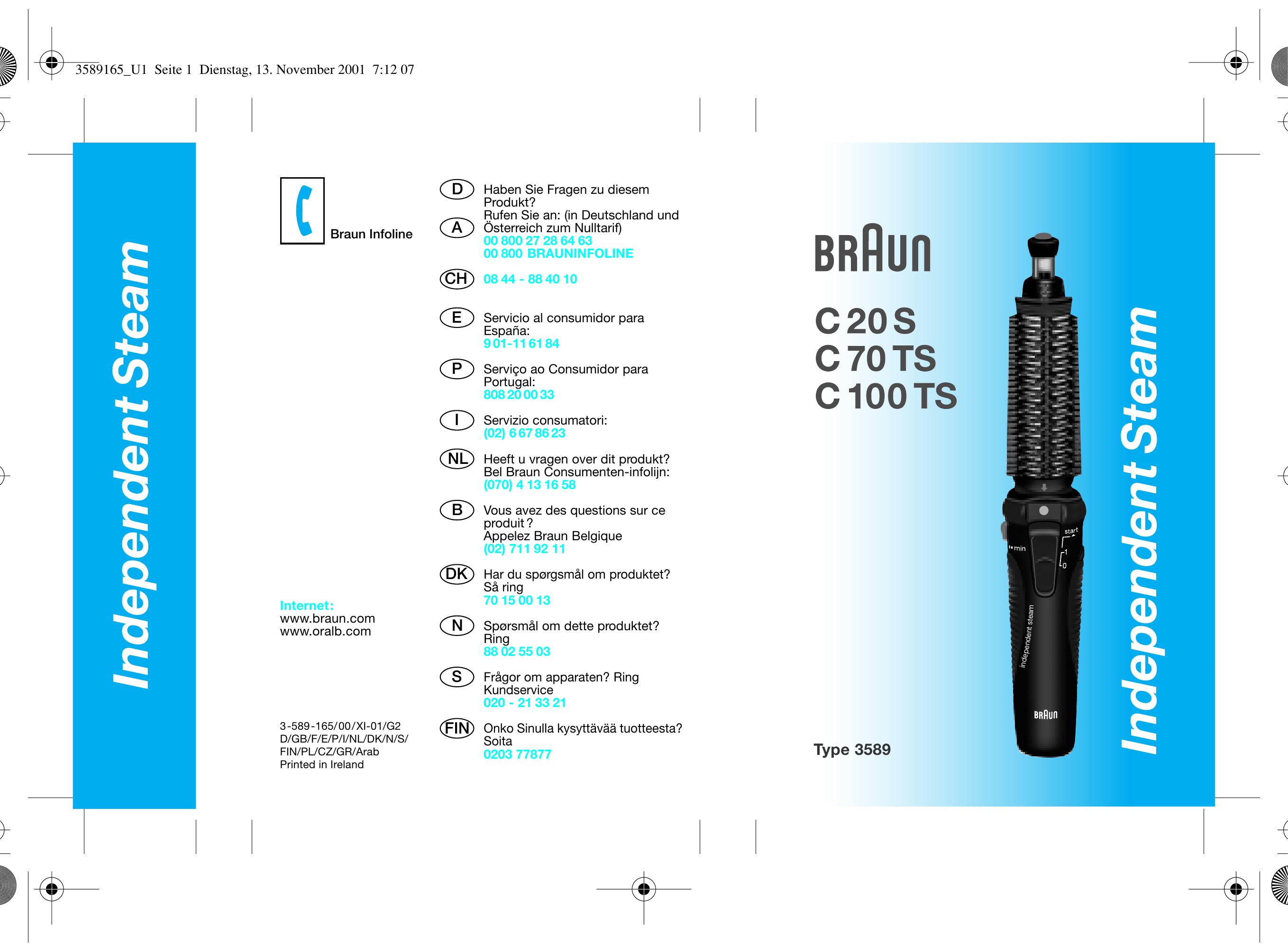 Braun C 100 TS Styling Iron User Manual