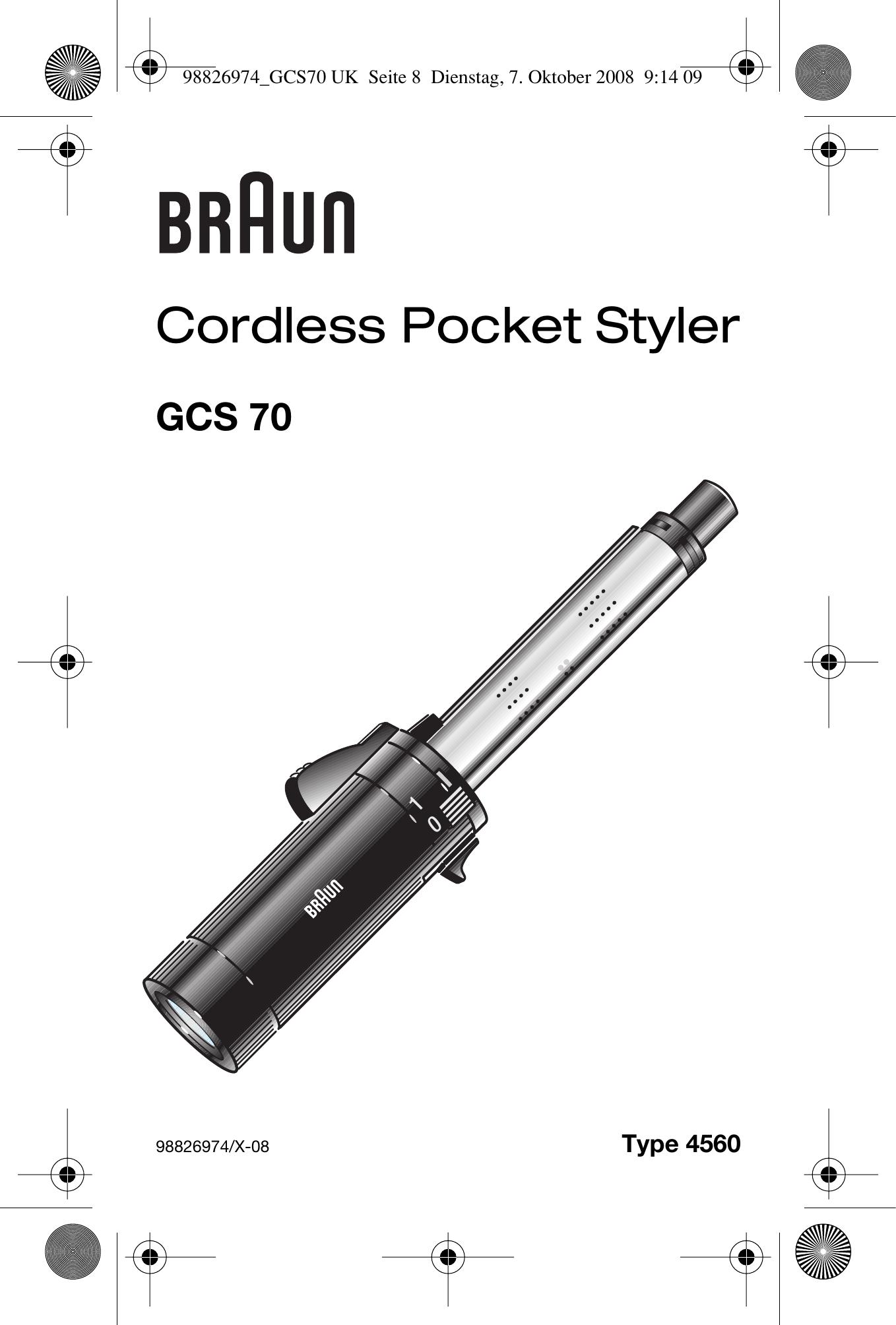 Braun GCS 70 Styling Iron User Manual