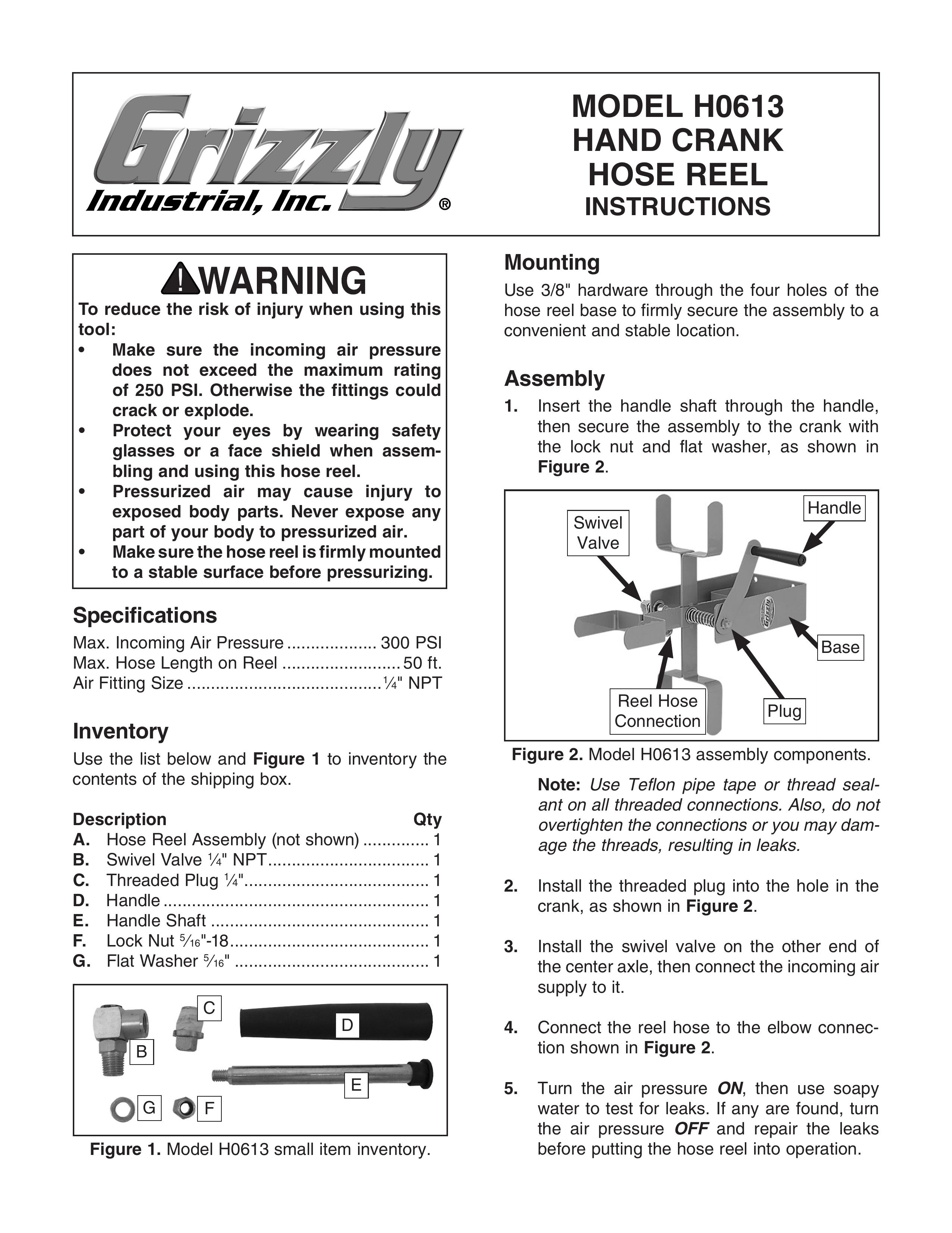 Grizzly H0613 Styling Iron User Manual