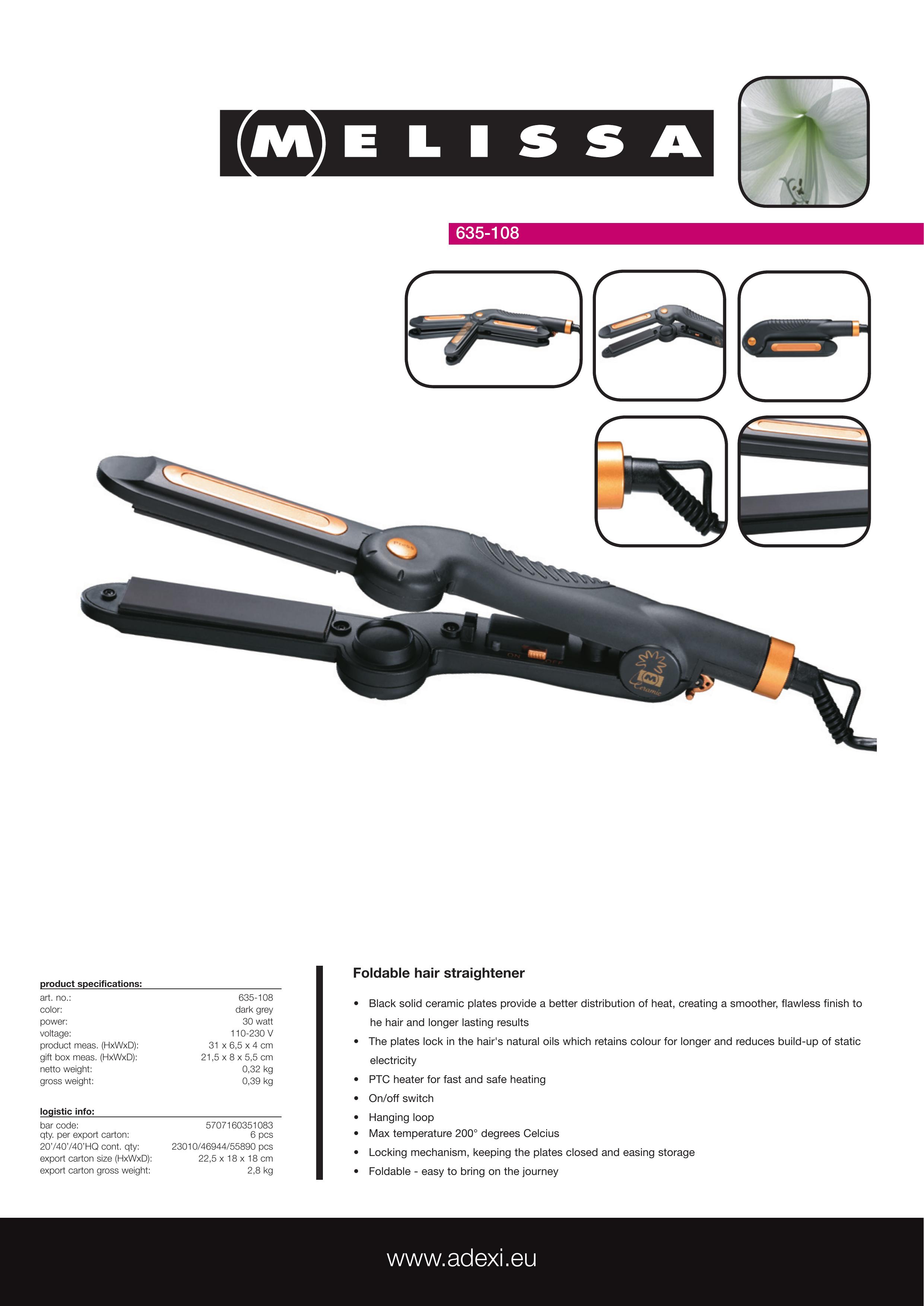 Melissa 635-108 Styling Iron User Manual