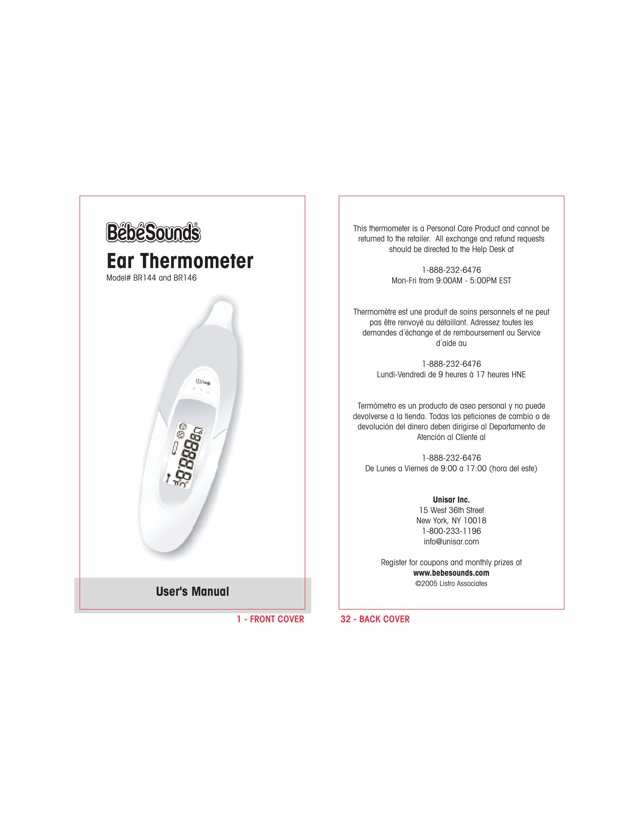 Bebe Sounds BR144 Thermometer User Manual