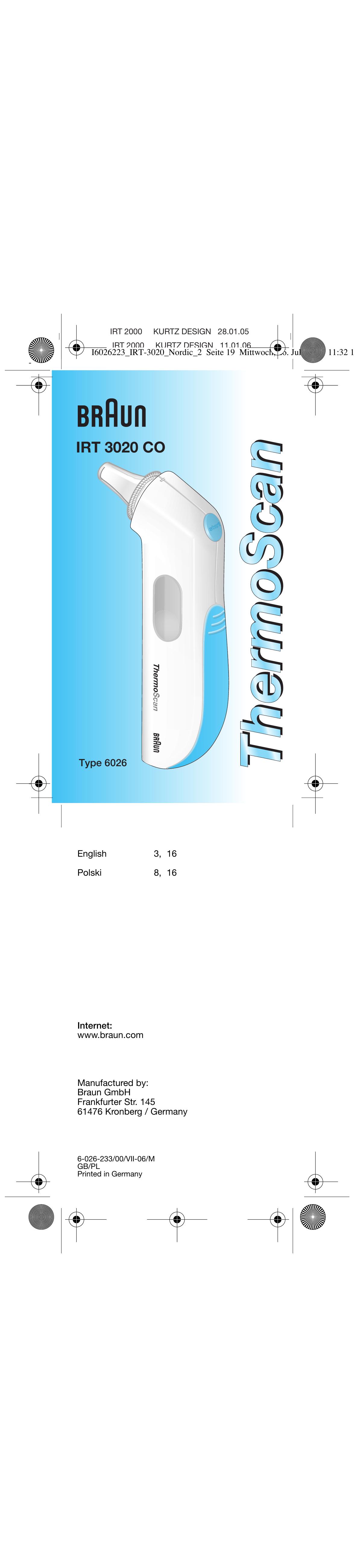 Braun 6026 Thermometer User Manual