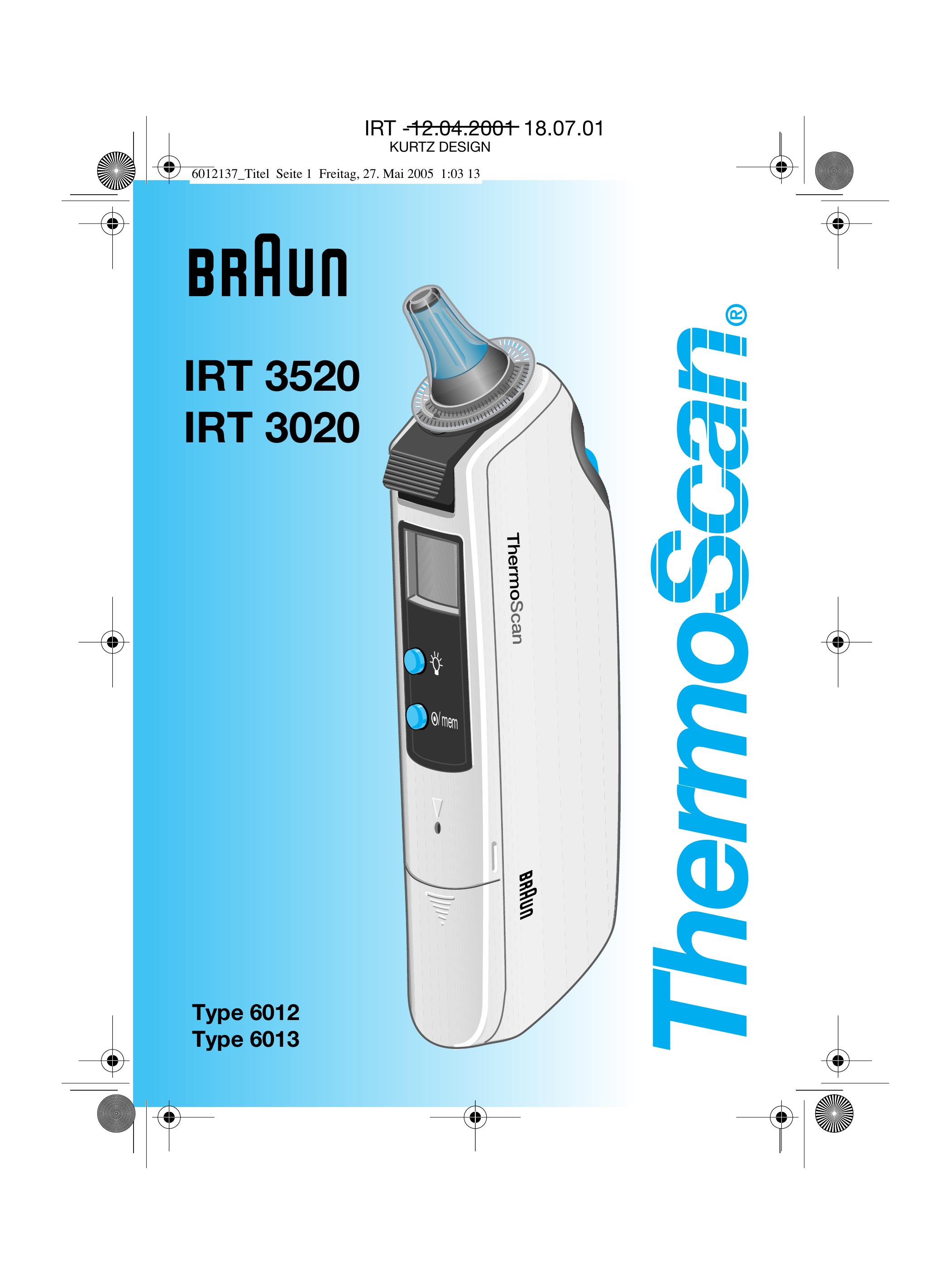 Braun IRT 3020 Thermometer User Manual