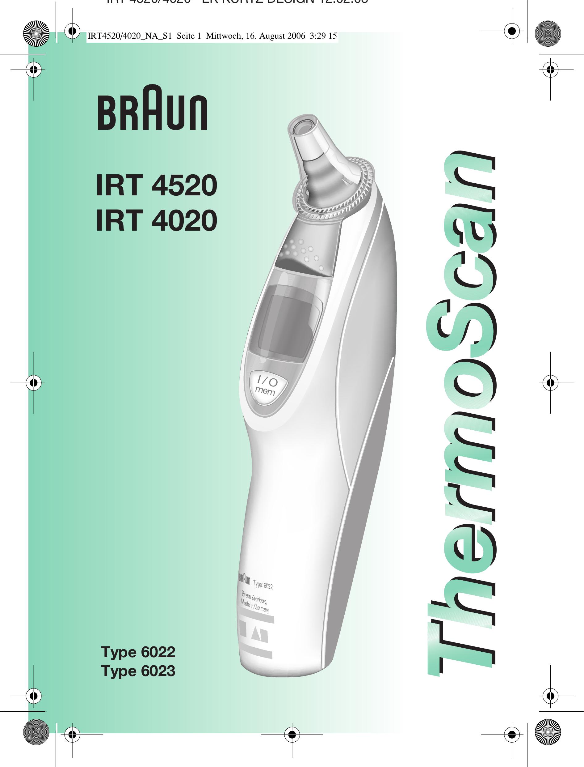 Braun IRT 4020 Thermometer User Manual