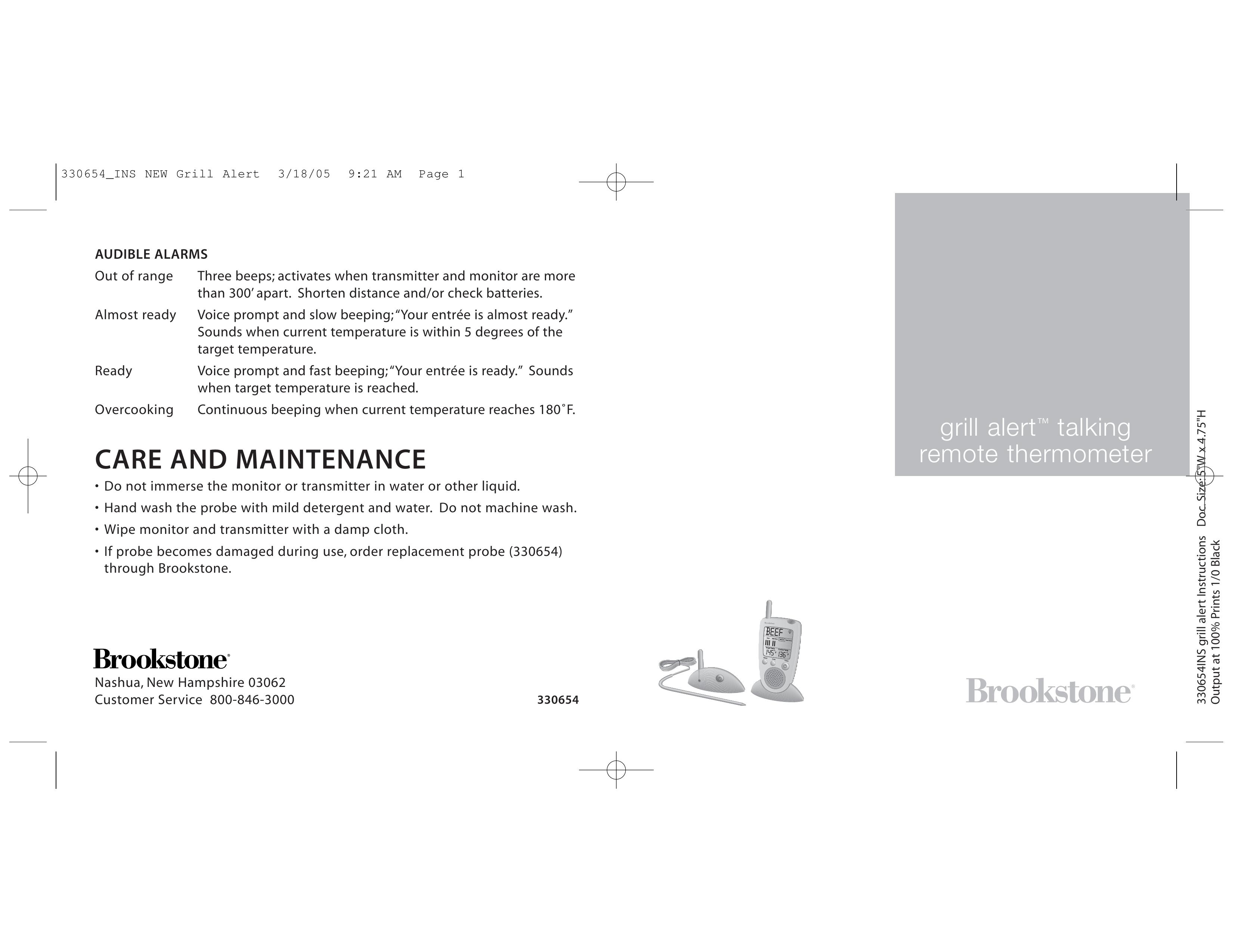 Brookstone 330654INS Thermometer User Manual