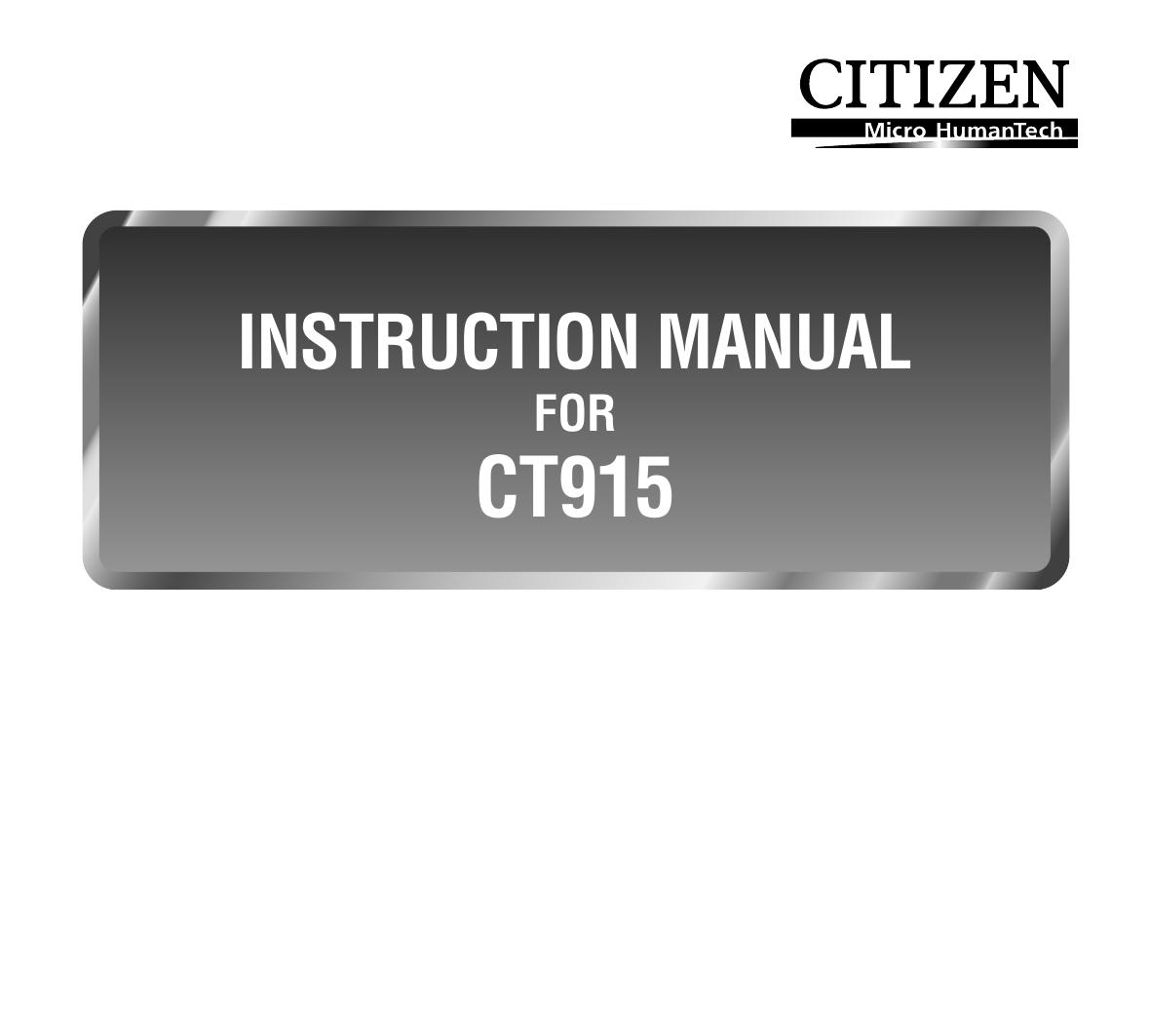 Citizen CT915 Thermometer User Manual