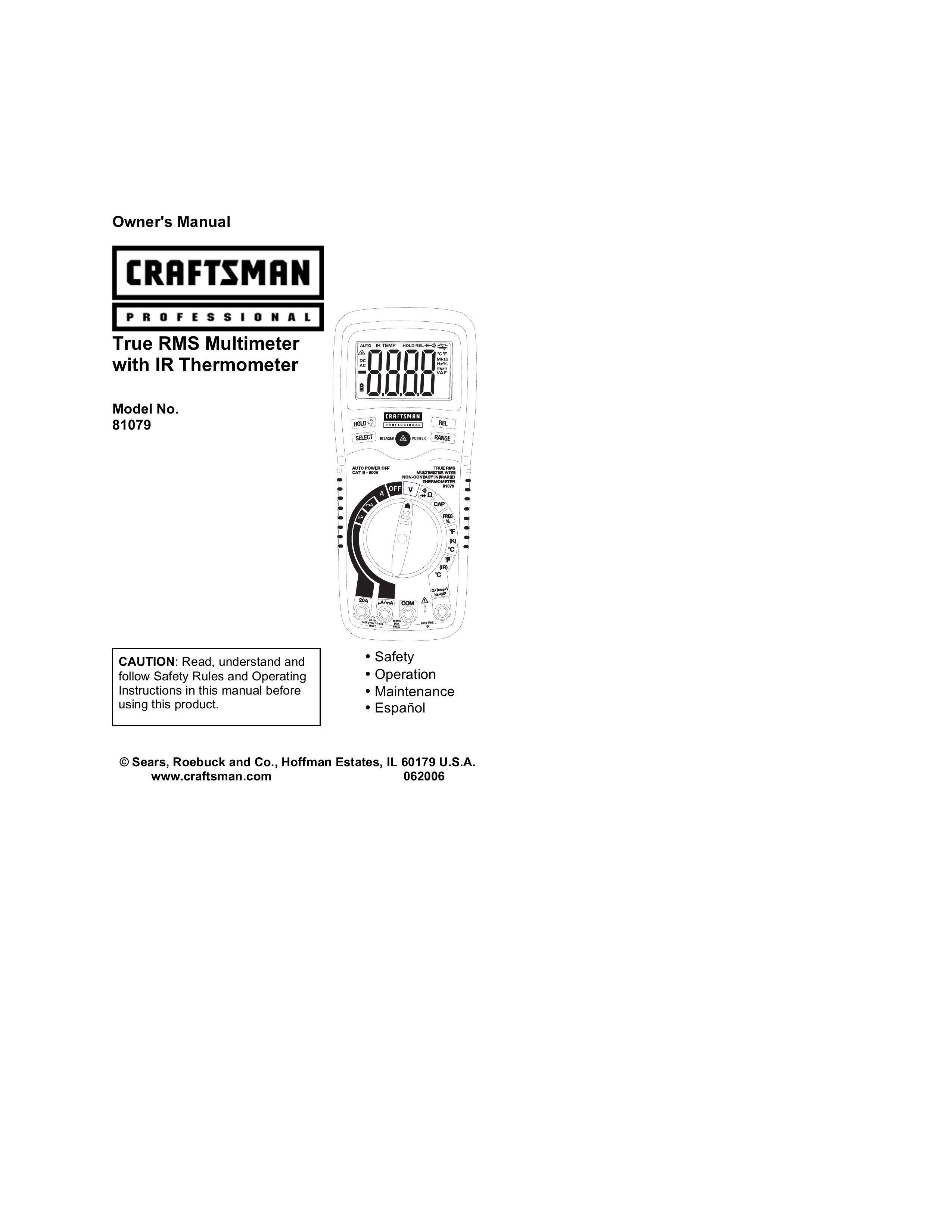 Craftsman 81079 Thermometer User Manual