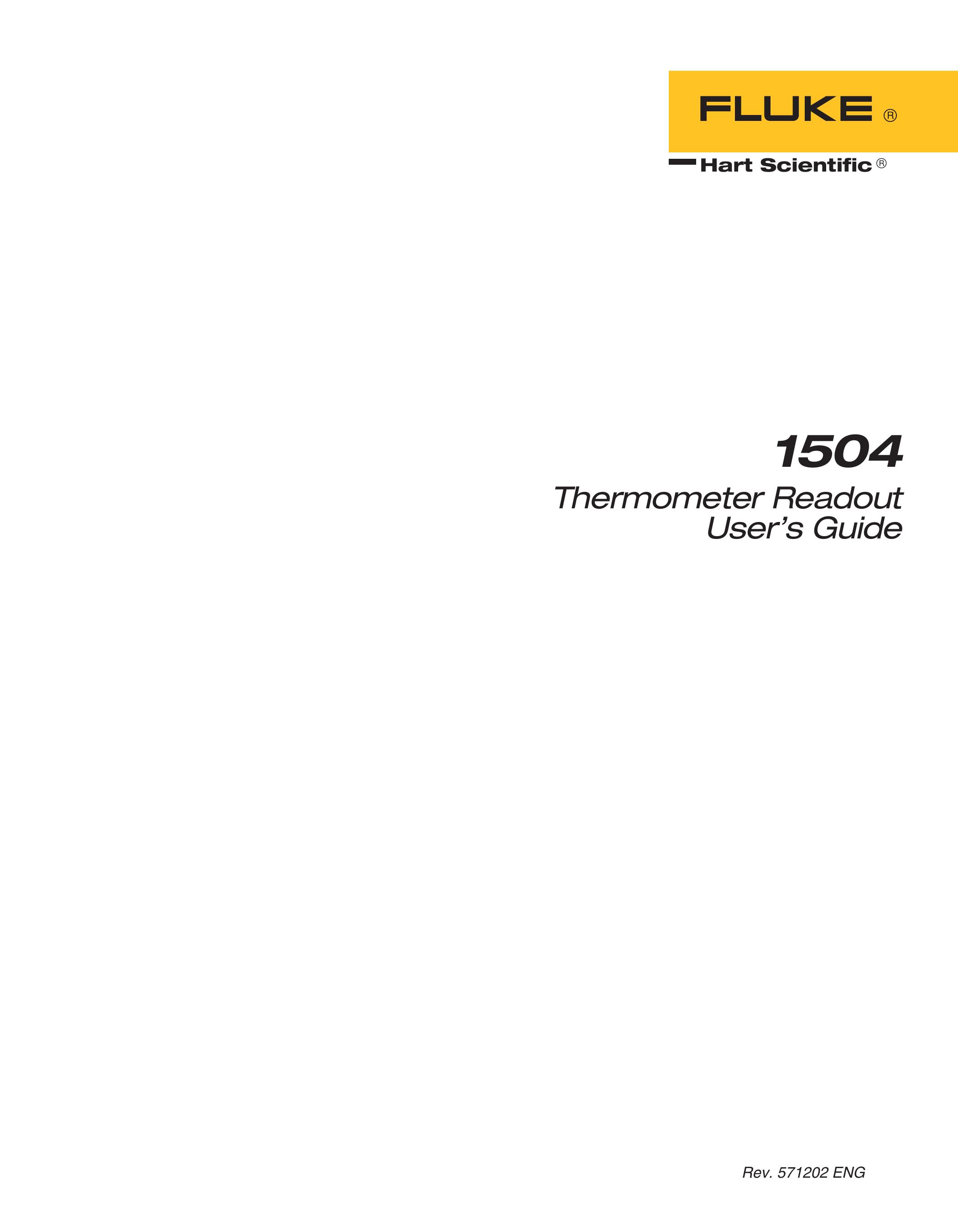 Fluke 1504 Thermometer User Manual