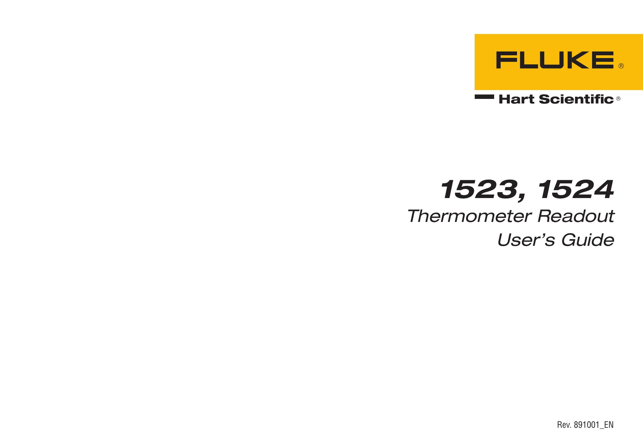 Fluke 1523 Thermometer User Manual