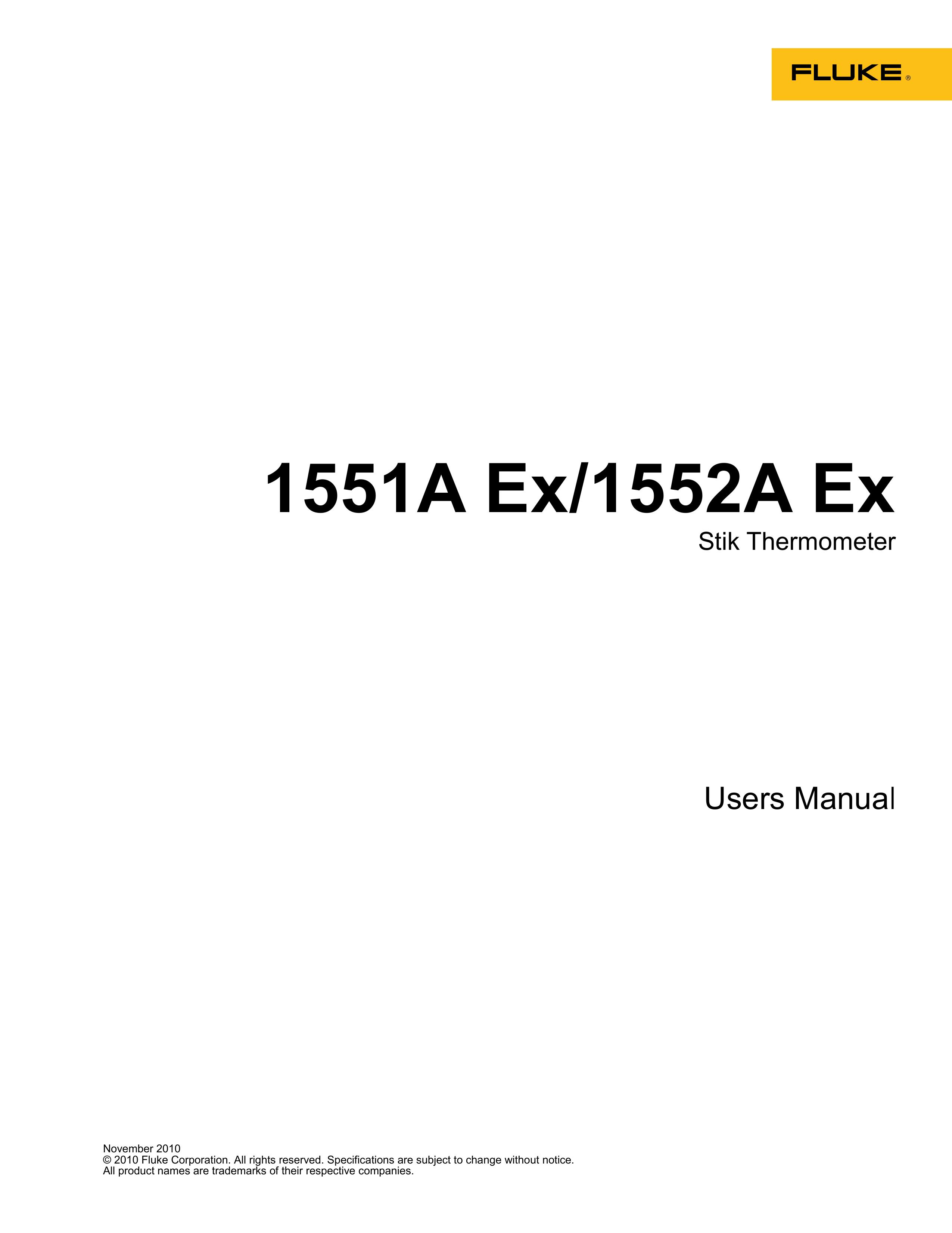 Fluke 1551A EX Thermometer User Manual