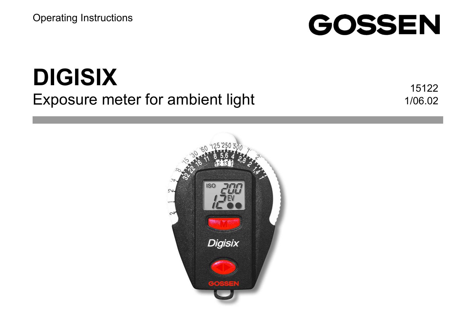 Gossen 15122 Thermometer User Manual