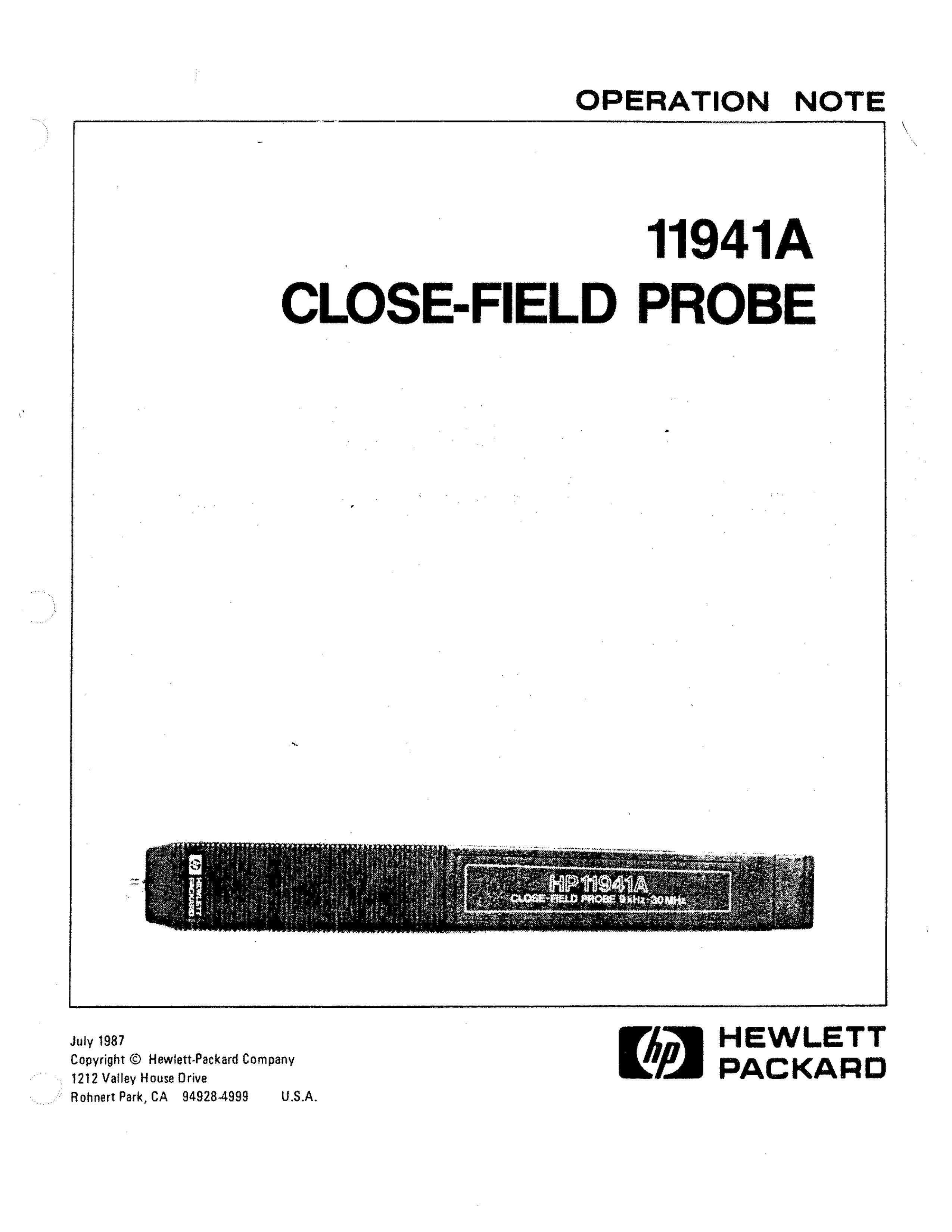 HP (Hewlett-Packard) 11941A Thermometer User Manual