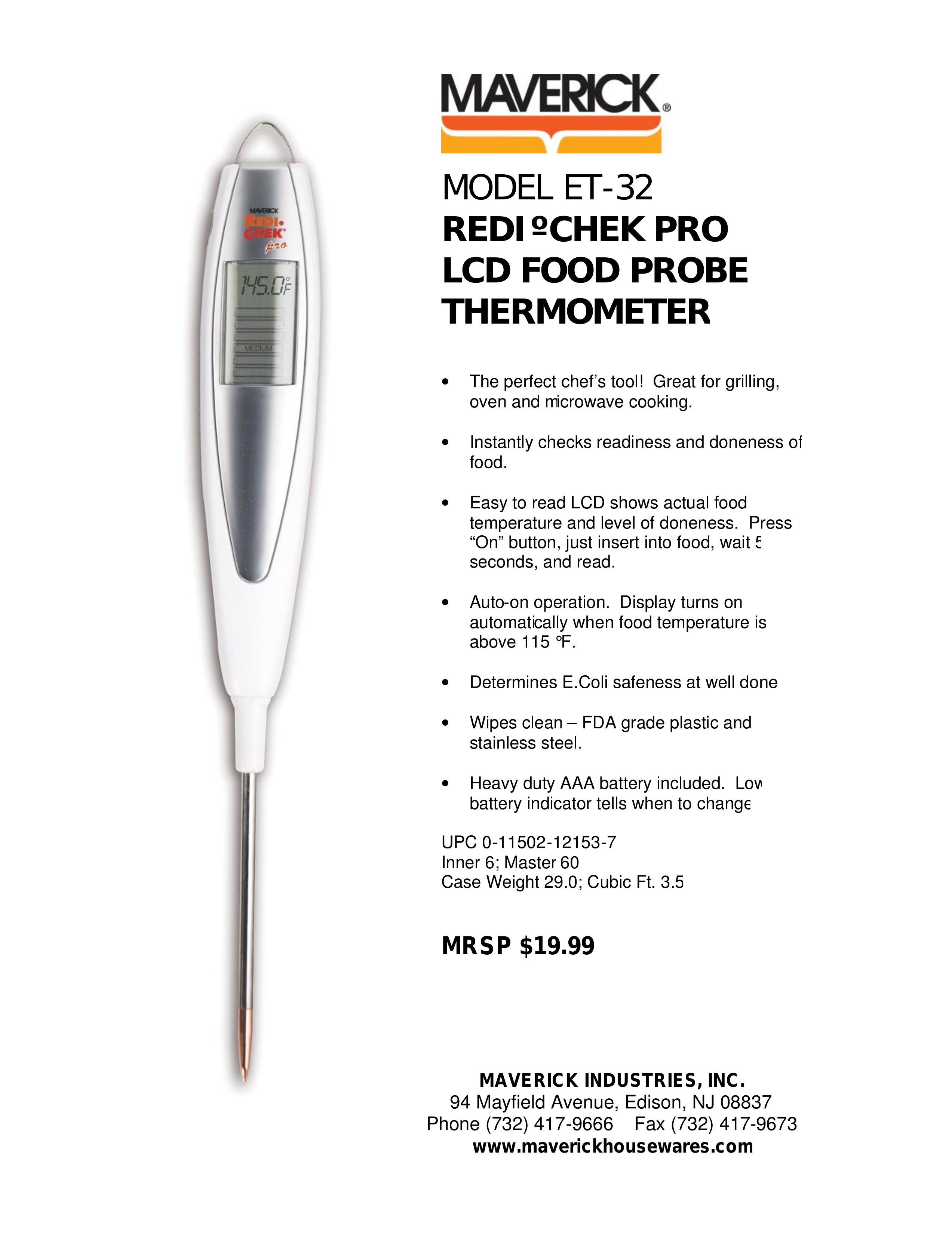 Maverick Ventures ET-32 Thermometer User Manual