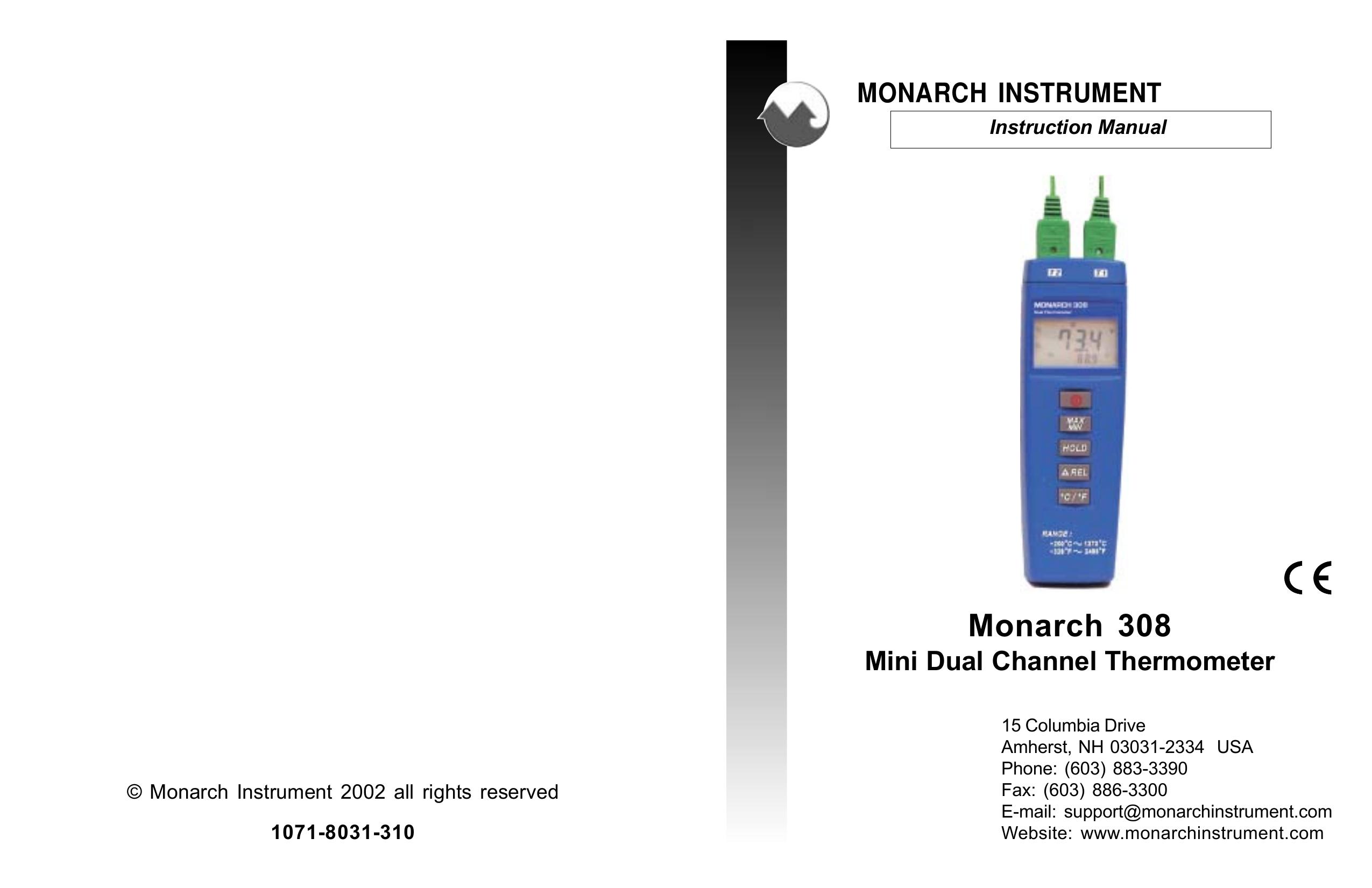 Monarch MONARCH 308 Thermometer User Manual