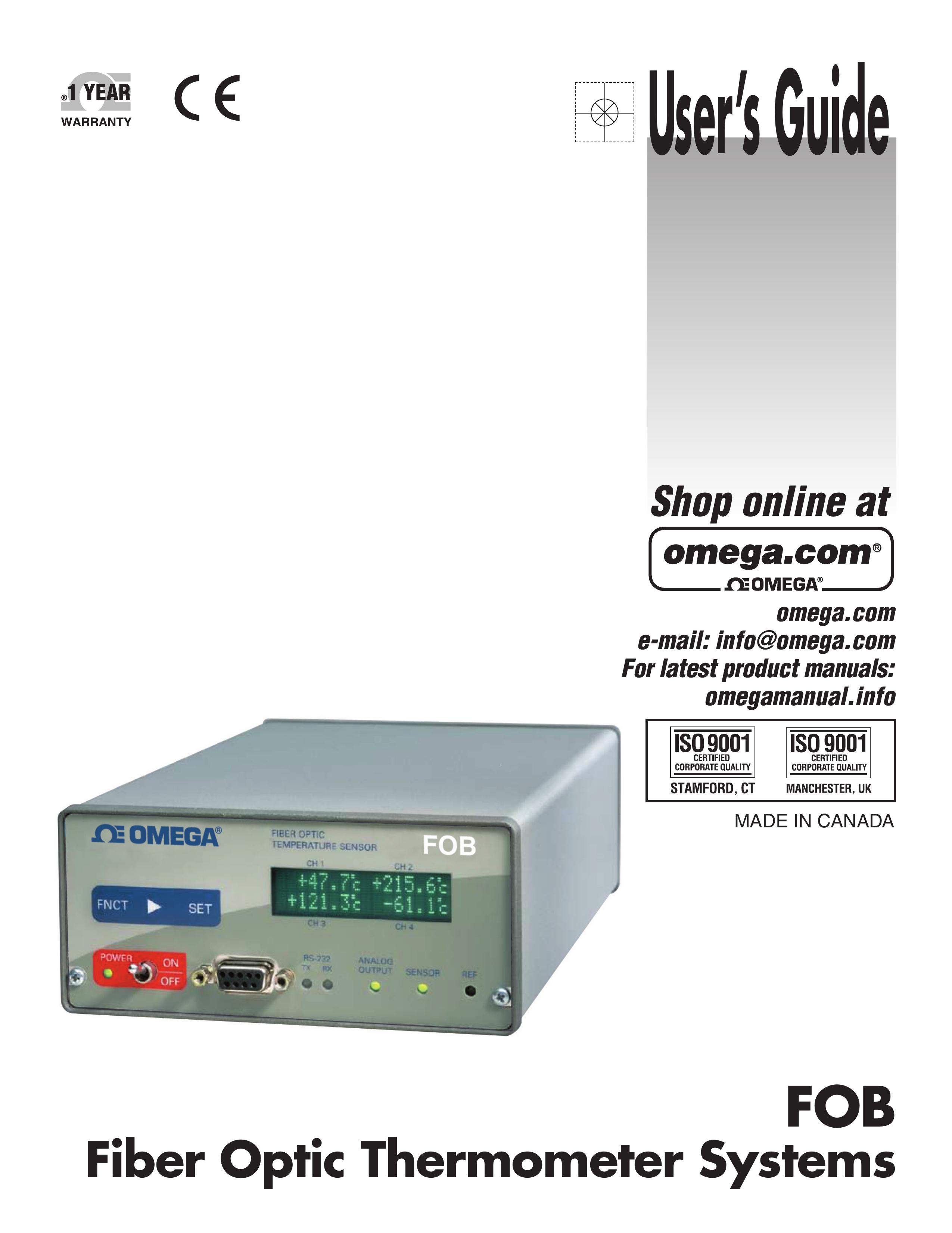 Omega FOB100 Thermometer User Manual
