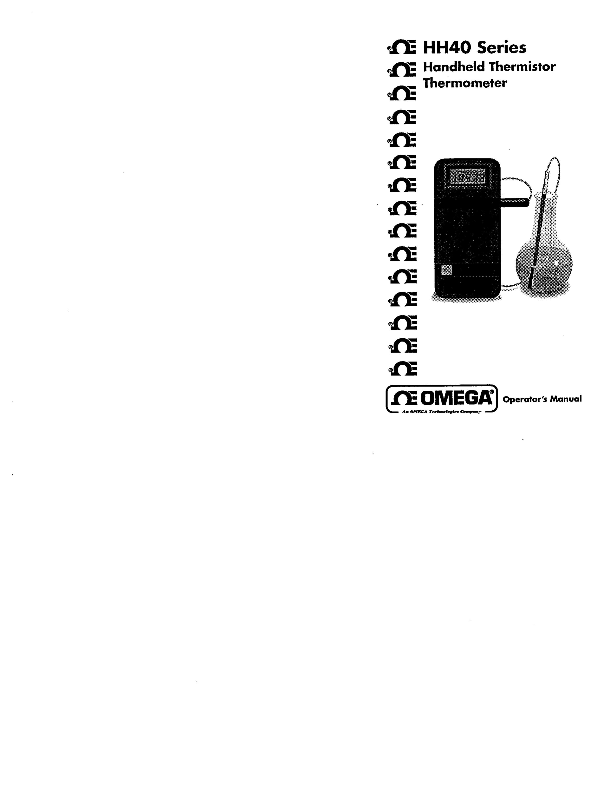 Omega HH40 Thermometer User Manual