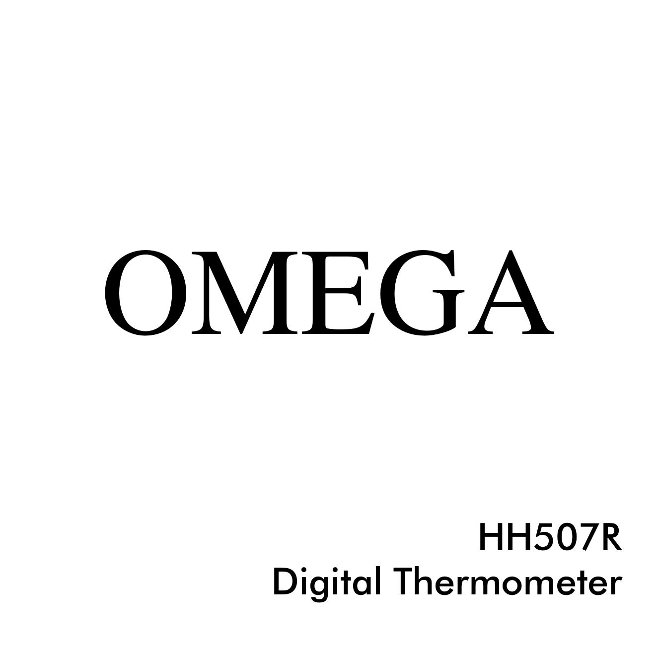 Omega Engineering HH507R Thermometer User Manual