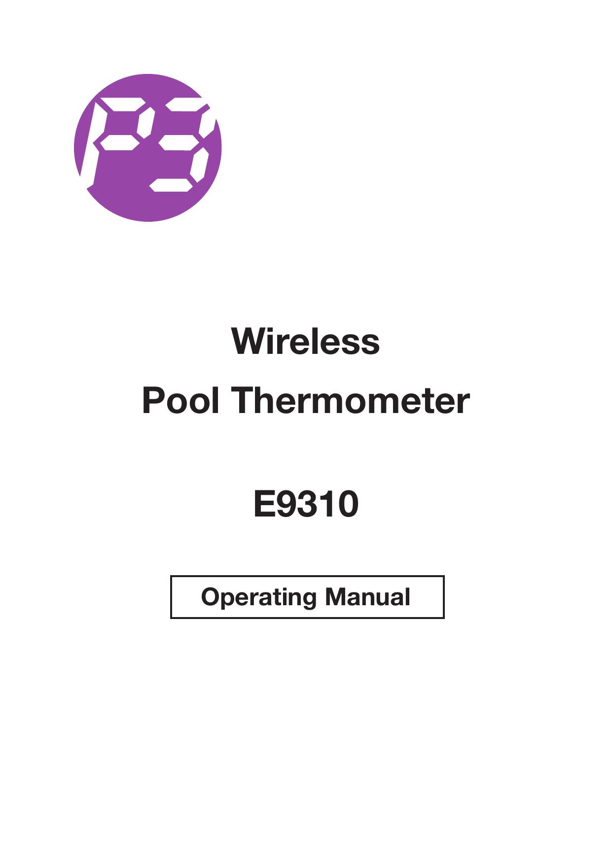 P3 International E9310 Thermometer User Manual