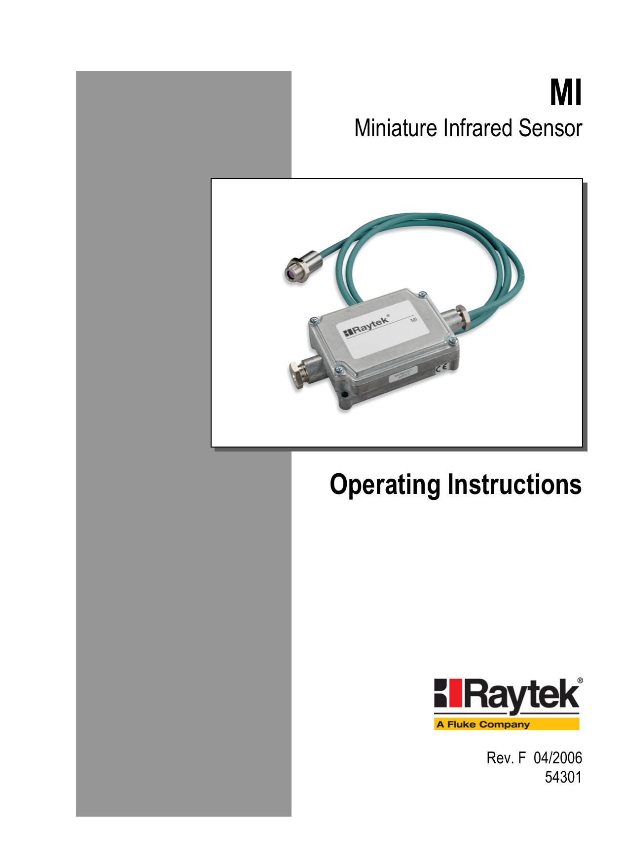 RayTek MI Miniature Infrared Sensor Thermometer User Manual