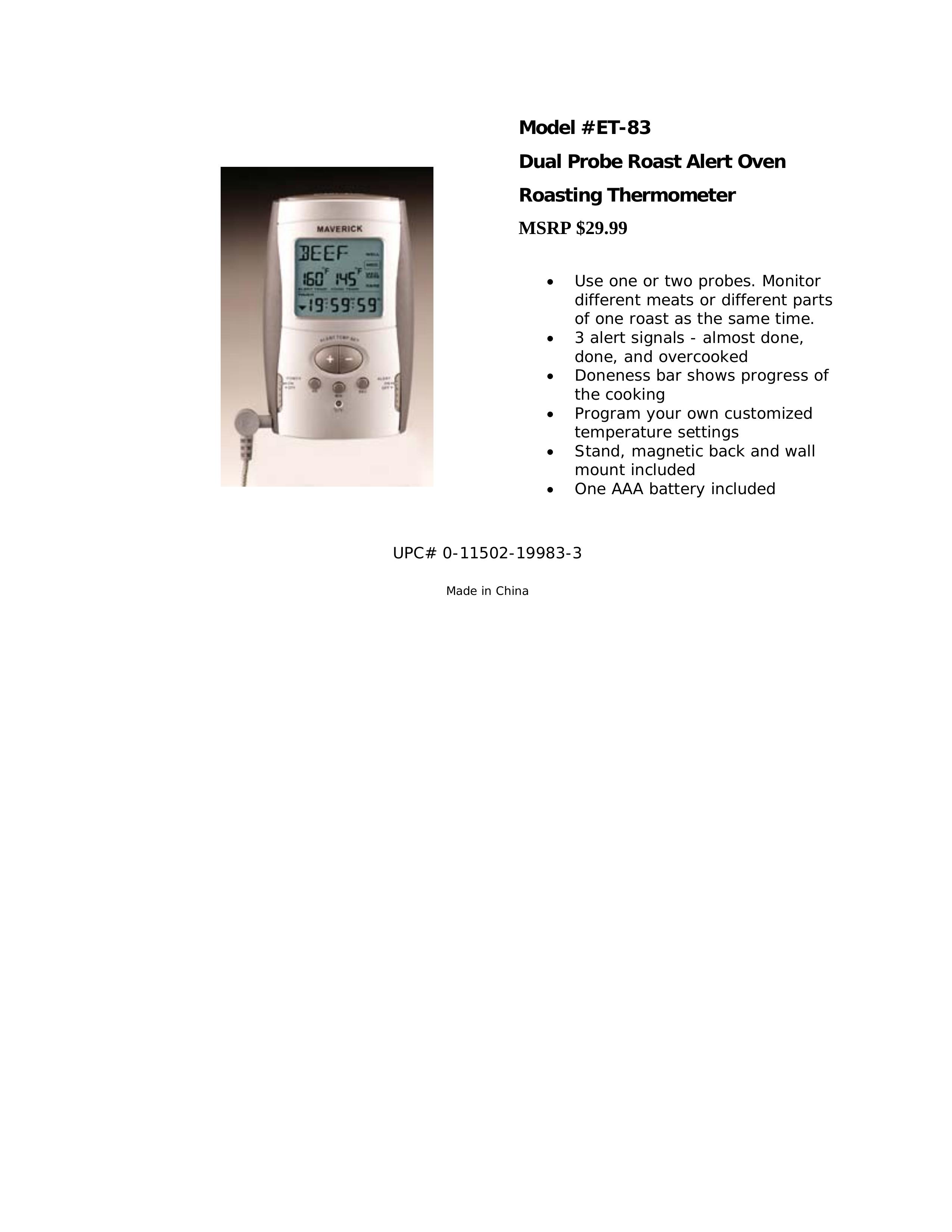 TIMEX Weather Products ET-83 Thermometer User Manual