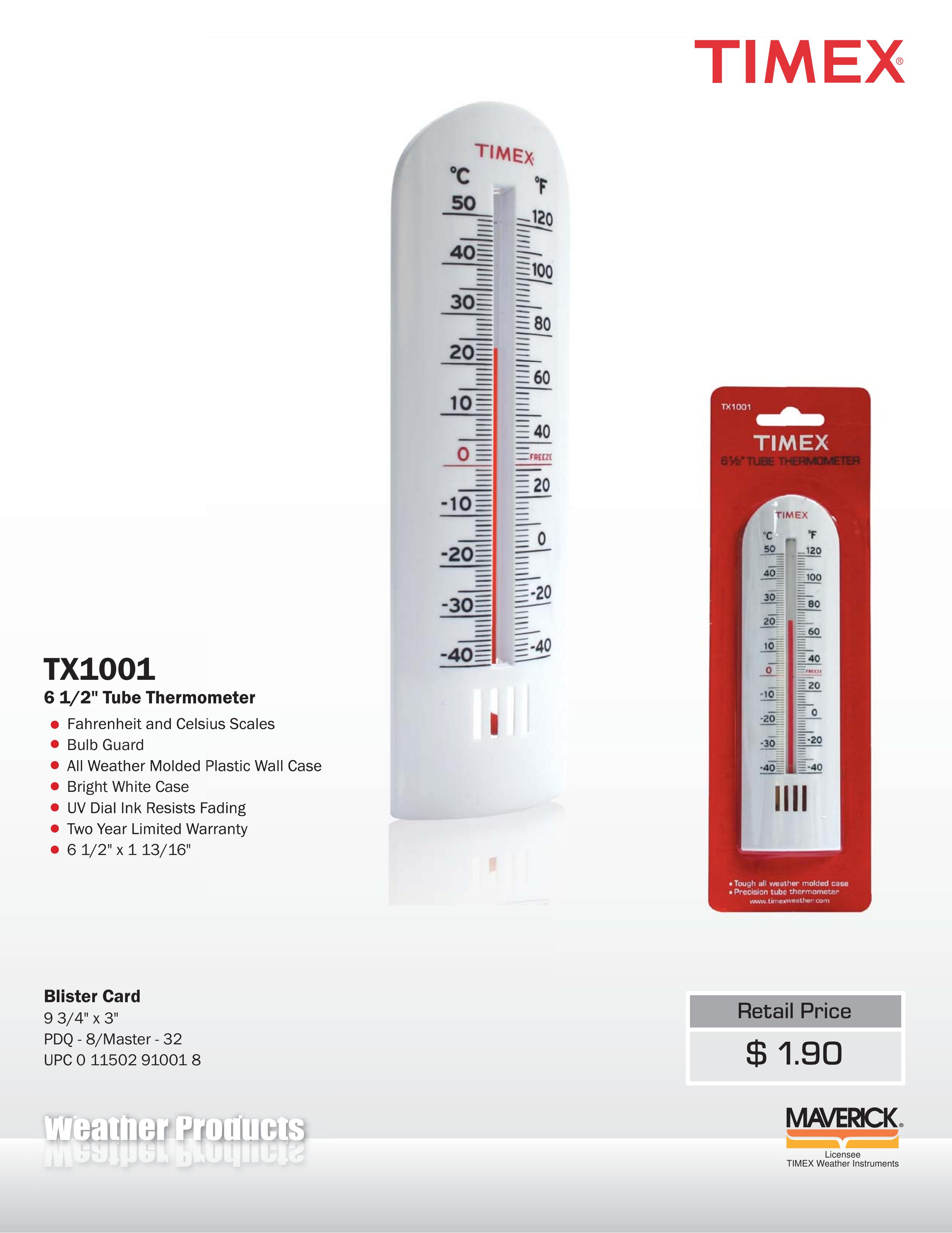 TIMEX Weather Products TX1001 Thermometer User Manual