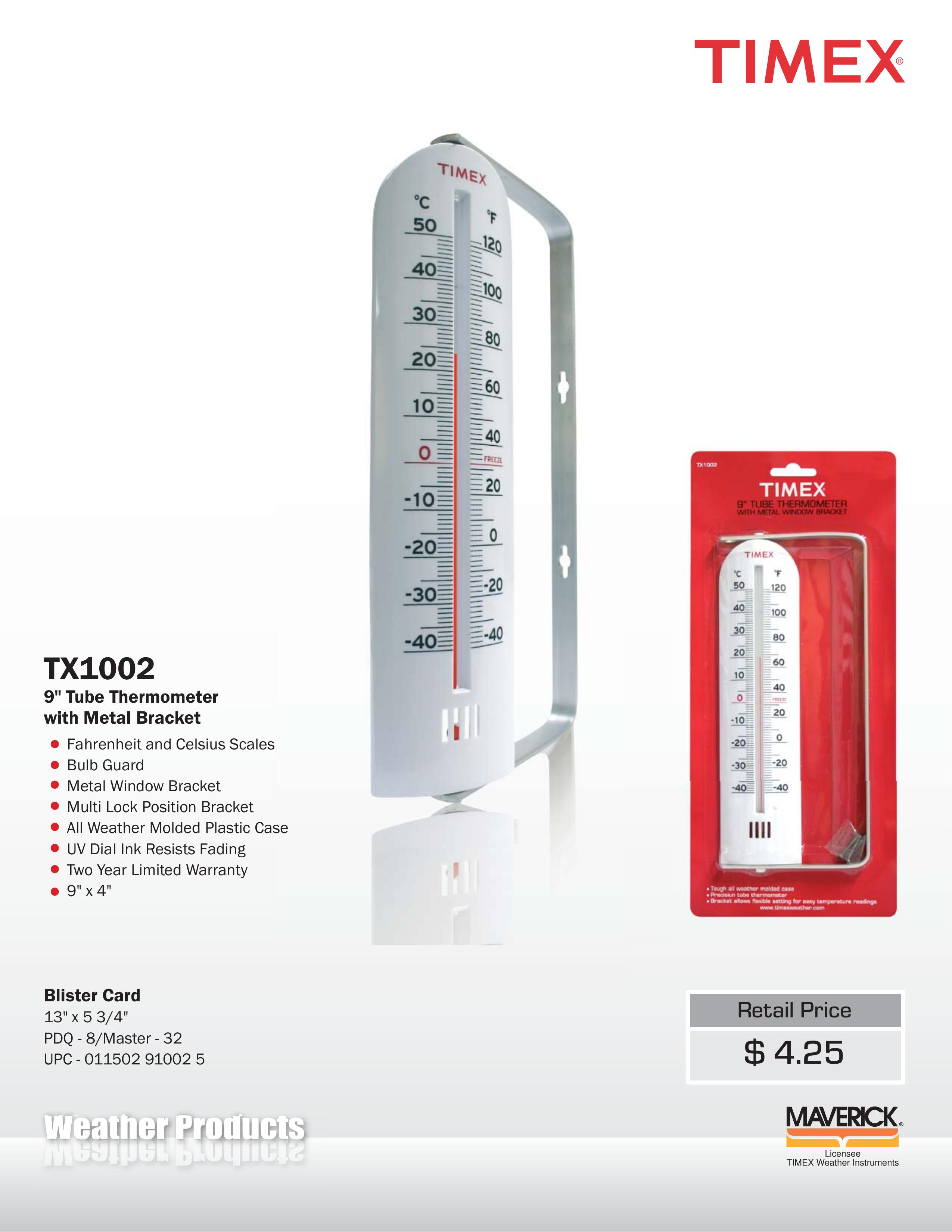 TIMEX Weather Products TX1002 Thermometer User Manual