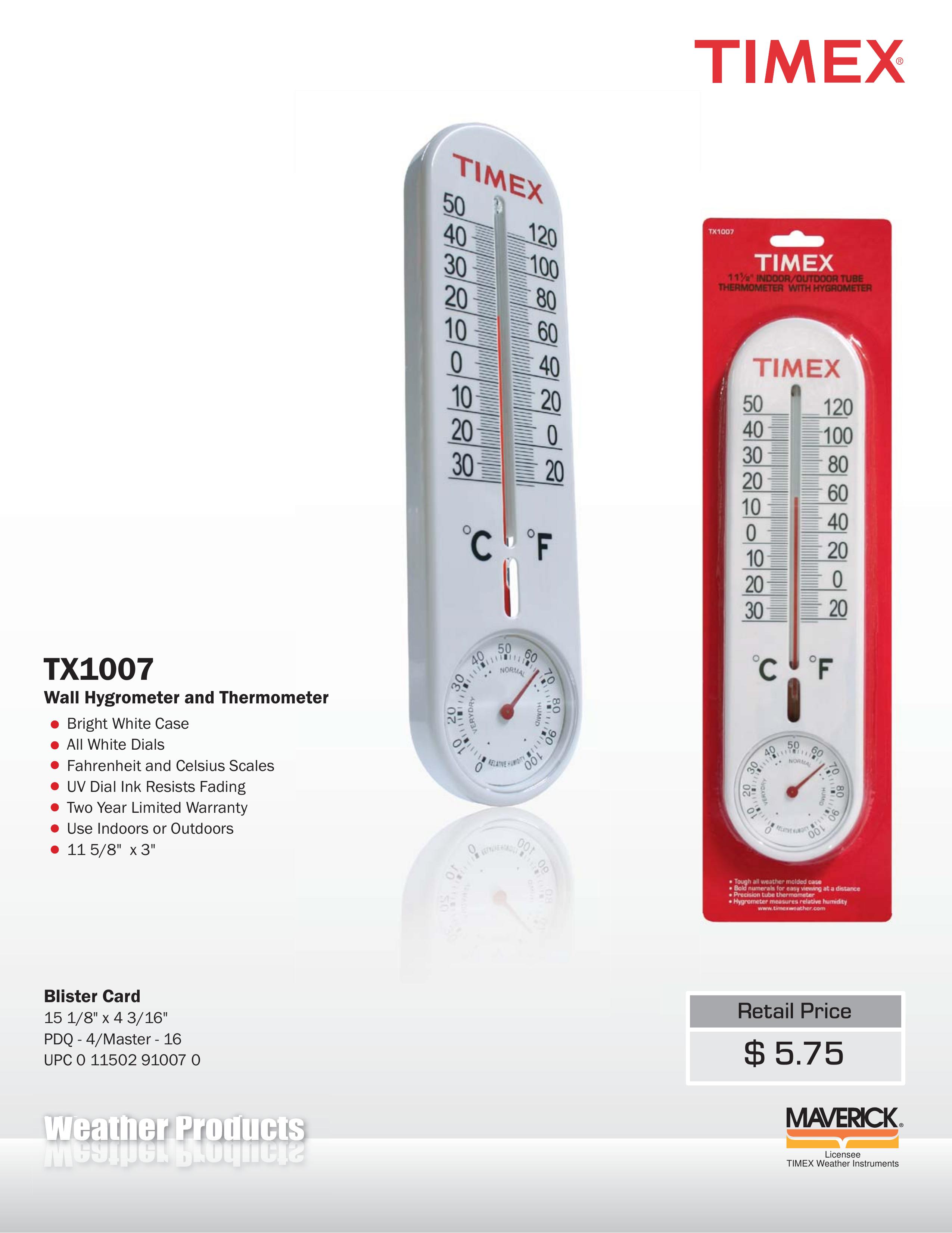 TIMEX Weather Products TX1007 Thermometer User Manual