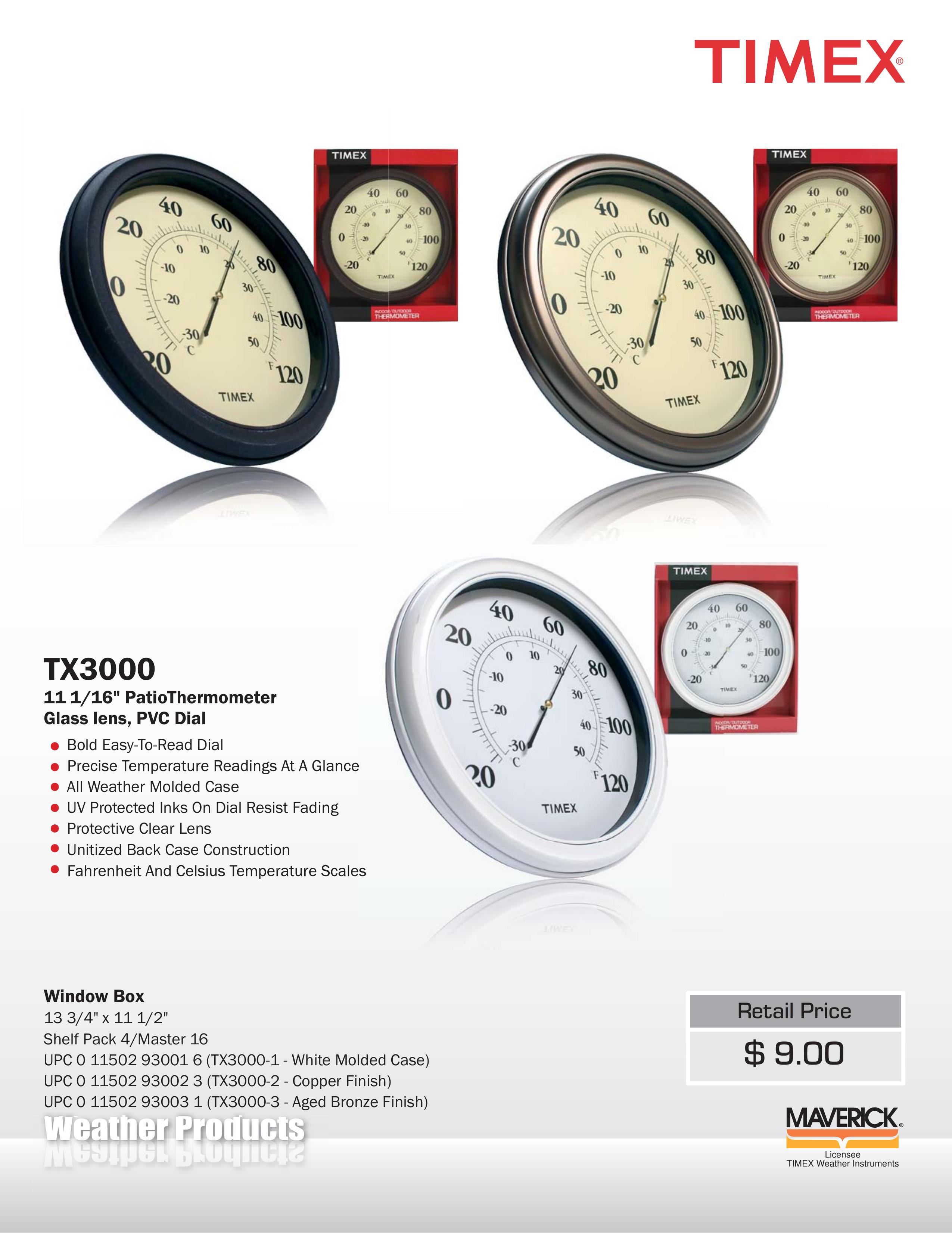 TIMEX Weather Products TX3000 Thermometer User Manual