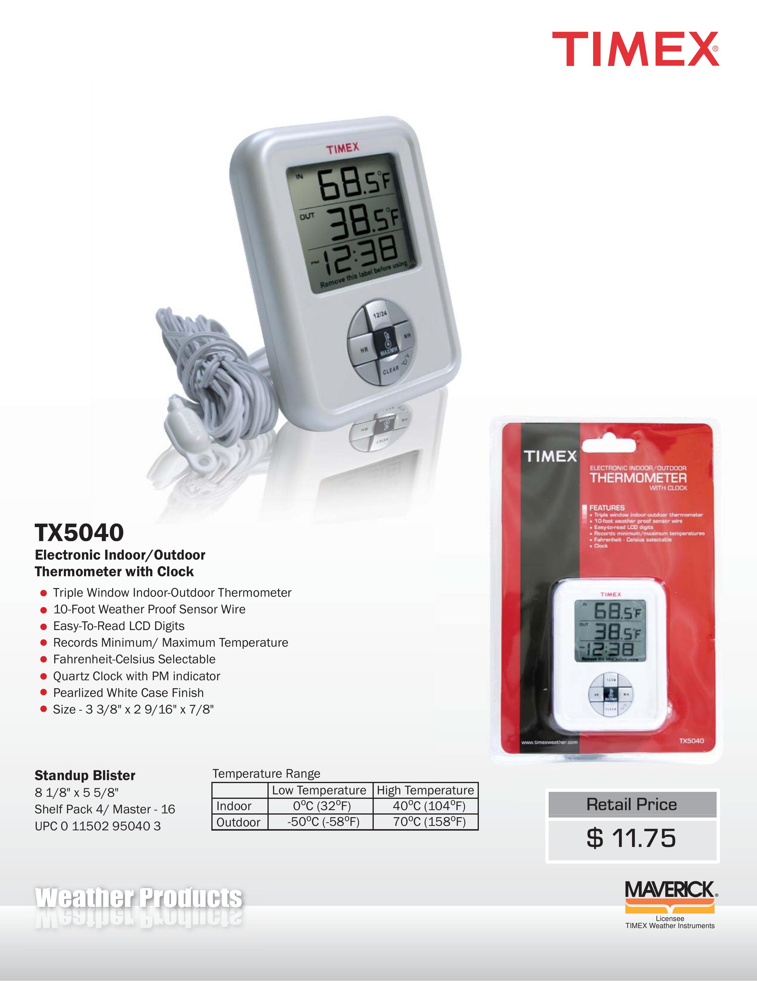 TIMEX Weather Products TX5040 Thermometer User Manual
