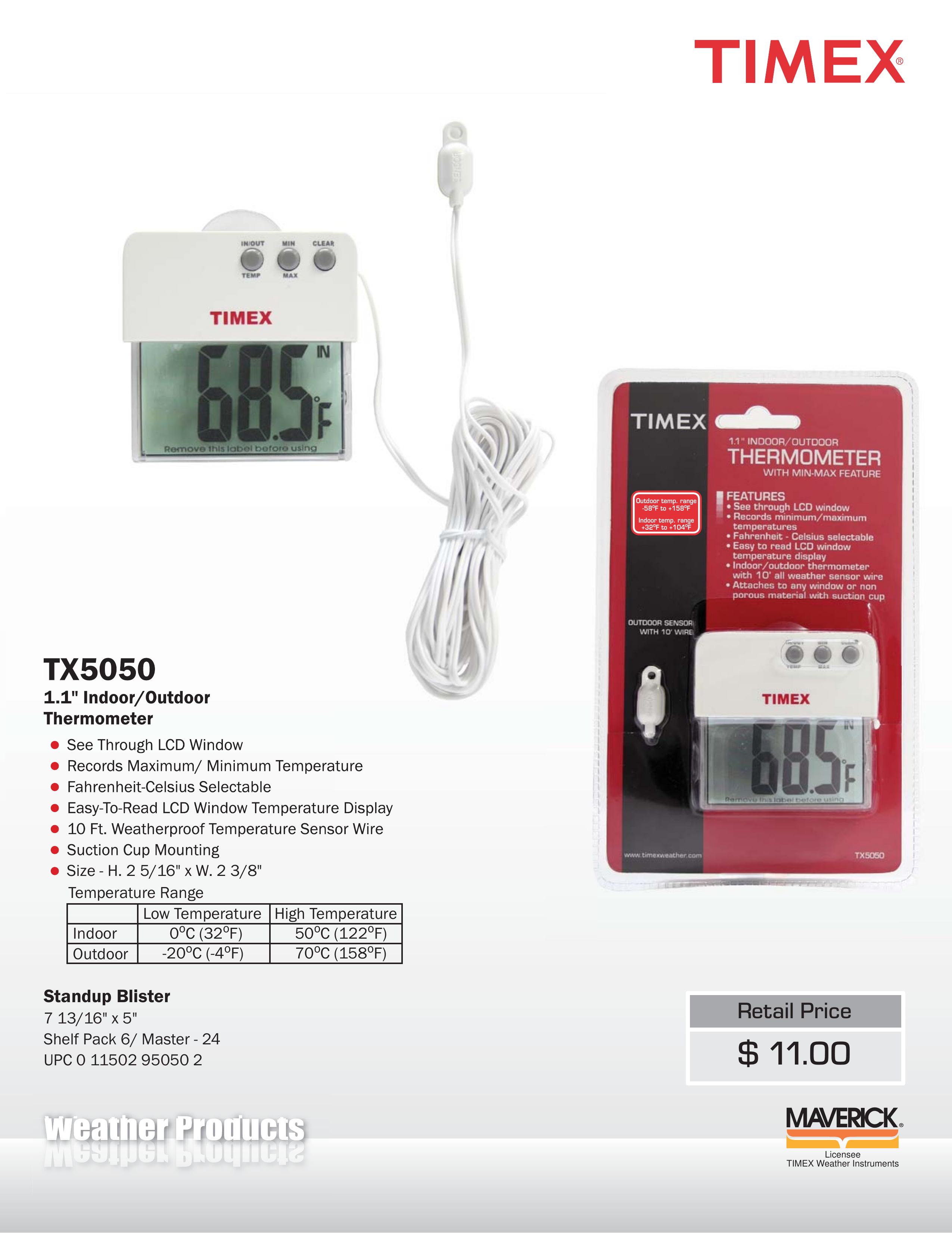 TIMEX Weather Products TX5050 Thermometer User Manual