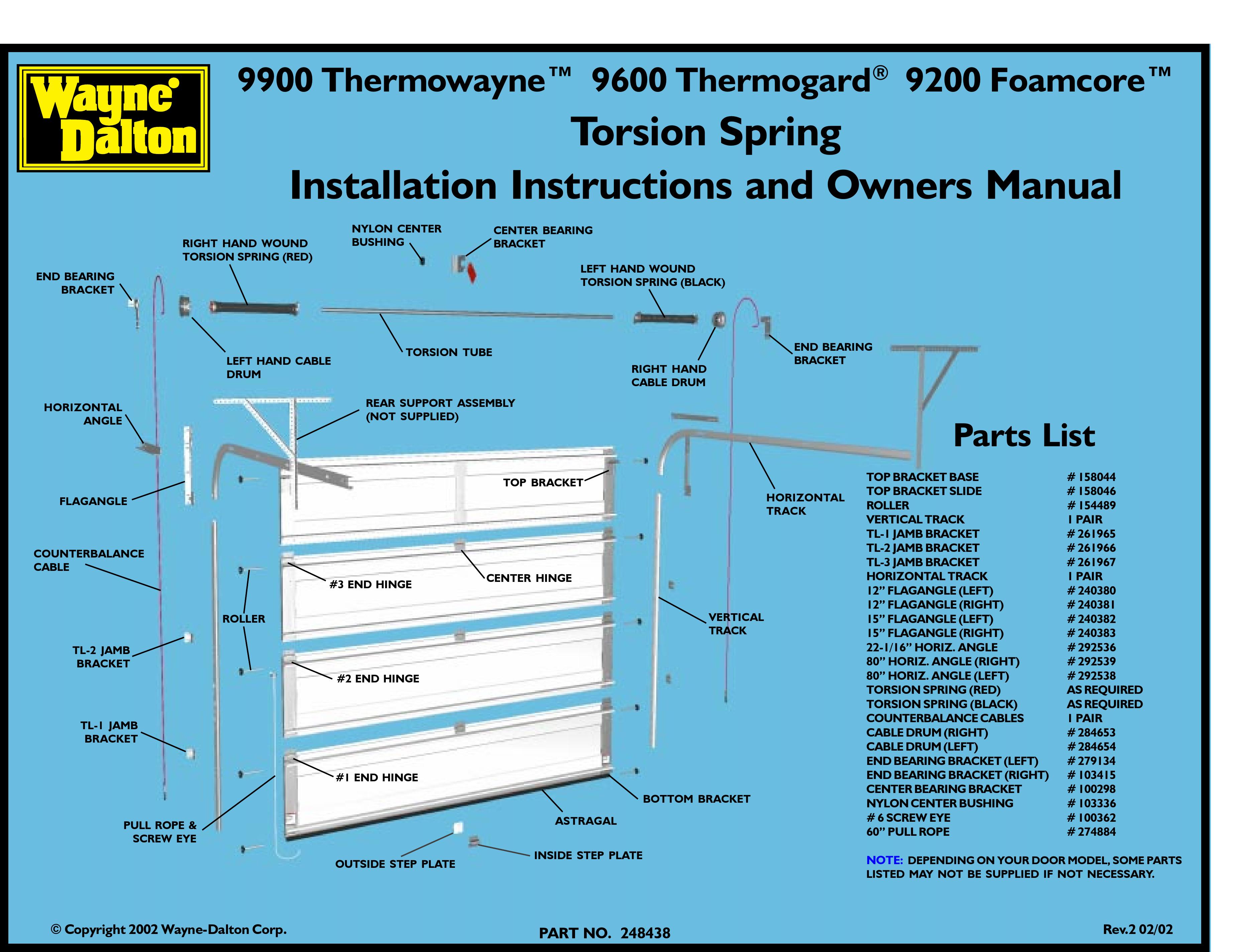 Wayne-Dalton 9200 Foamcore Thermometer User Manual