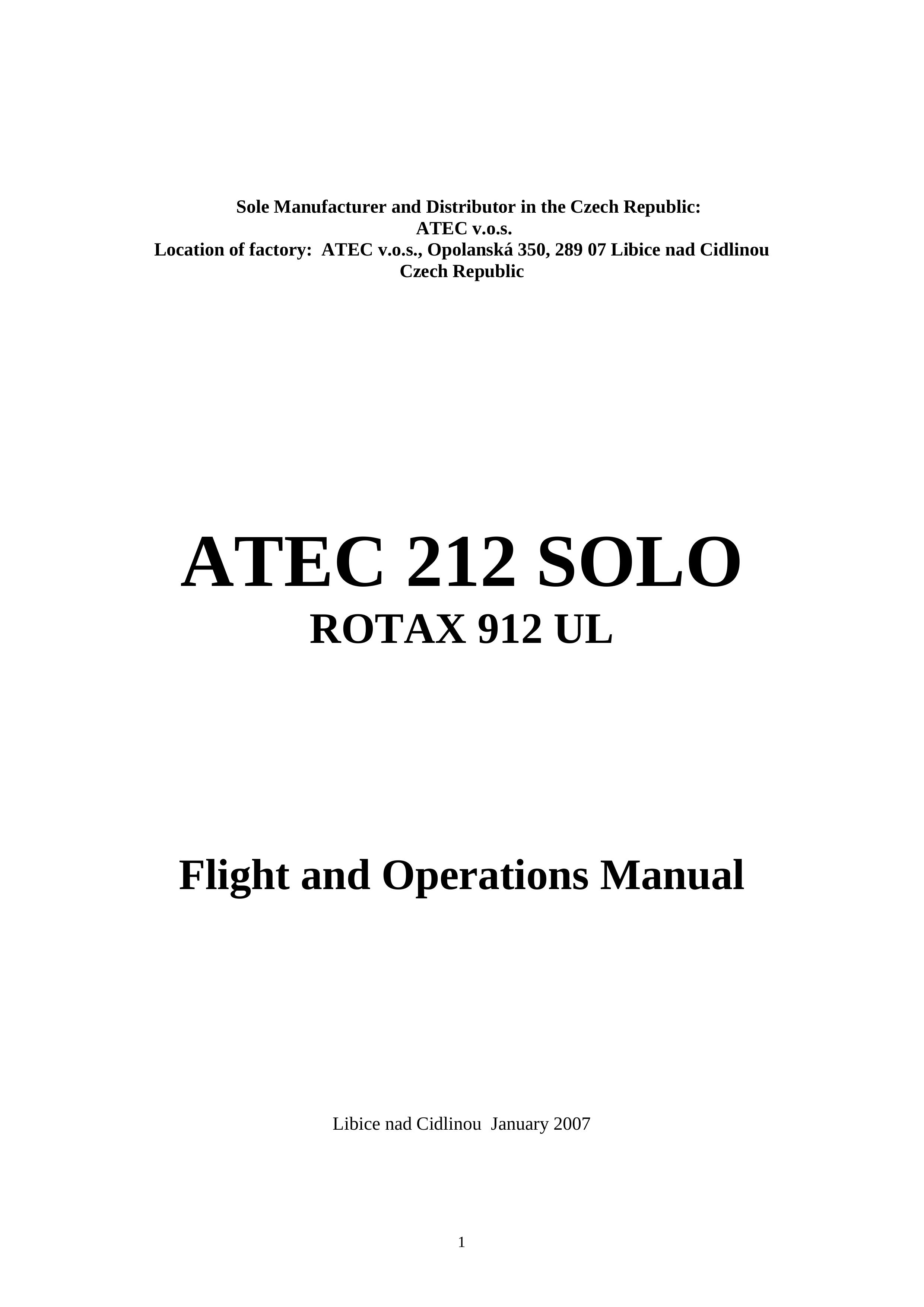 Atec ATEC 212 SOLO ROTAX 912 UL Wheelchair User Manual