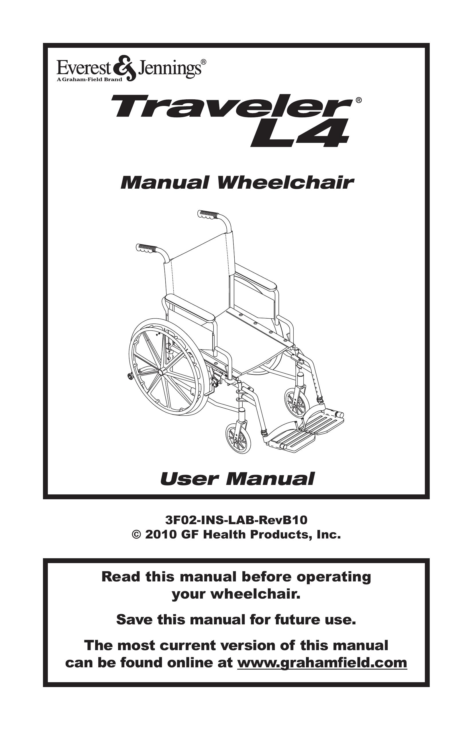E&J 3F02-INS-LAB-REVB10 Wheelchair User Manual
