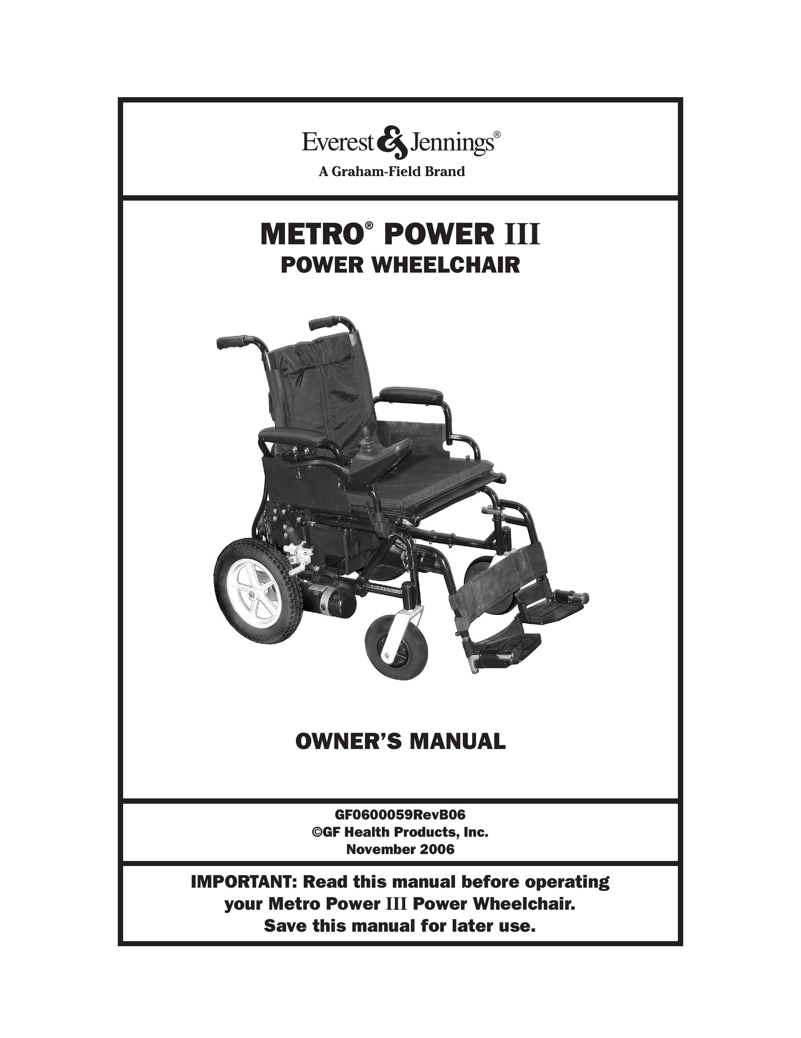 E&J GF0600059REVB06 Wheelchair User Manual