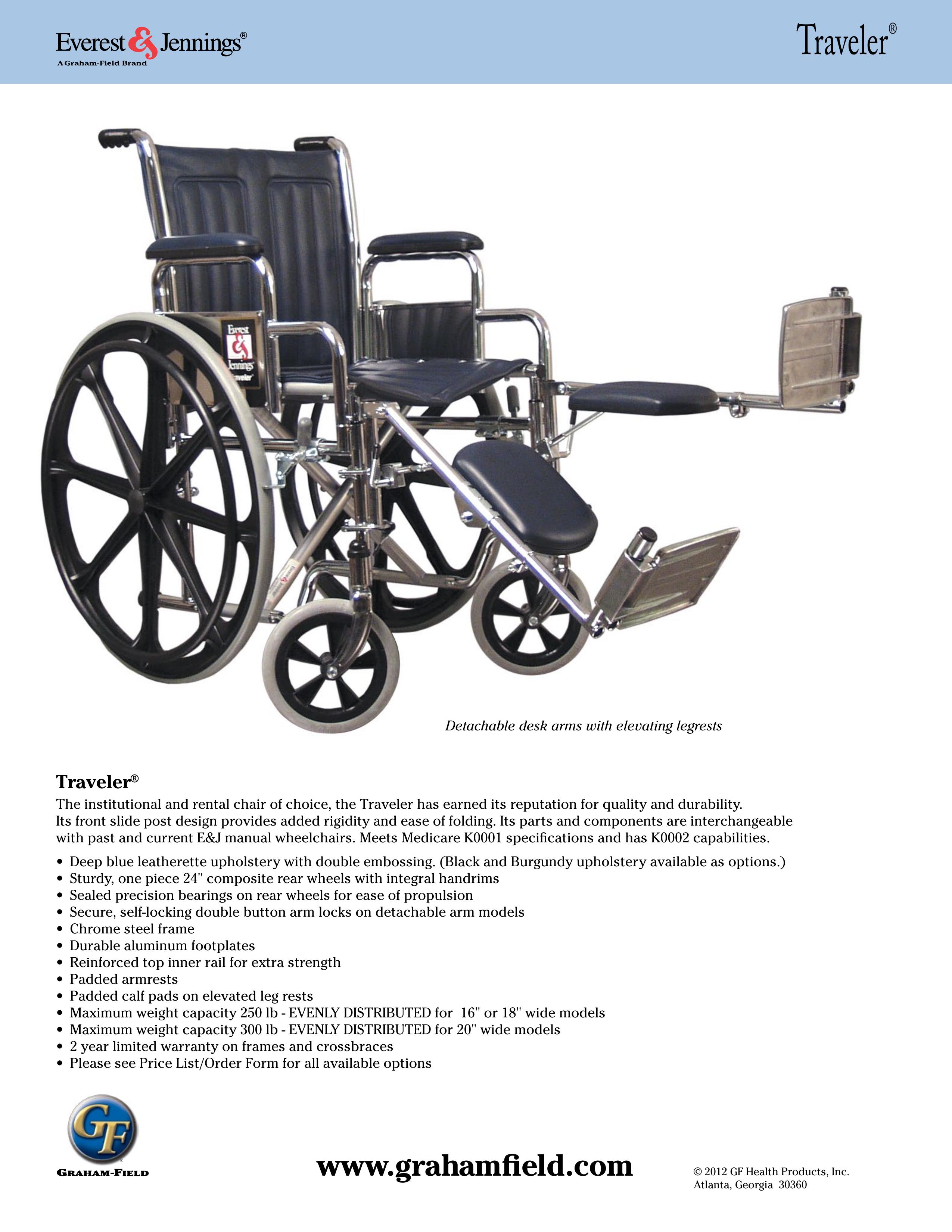 E&J GF1200051RevA12 Wheelchair User Manual