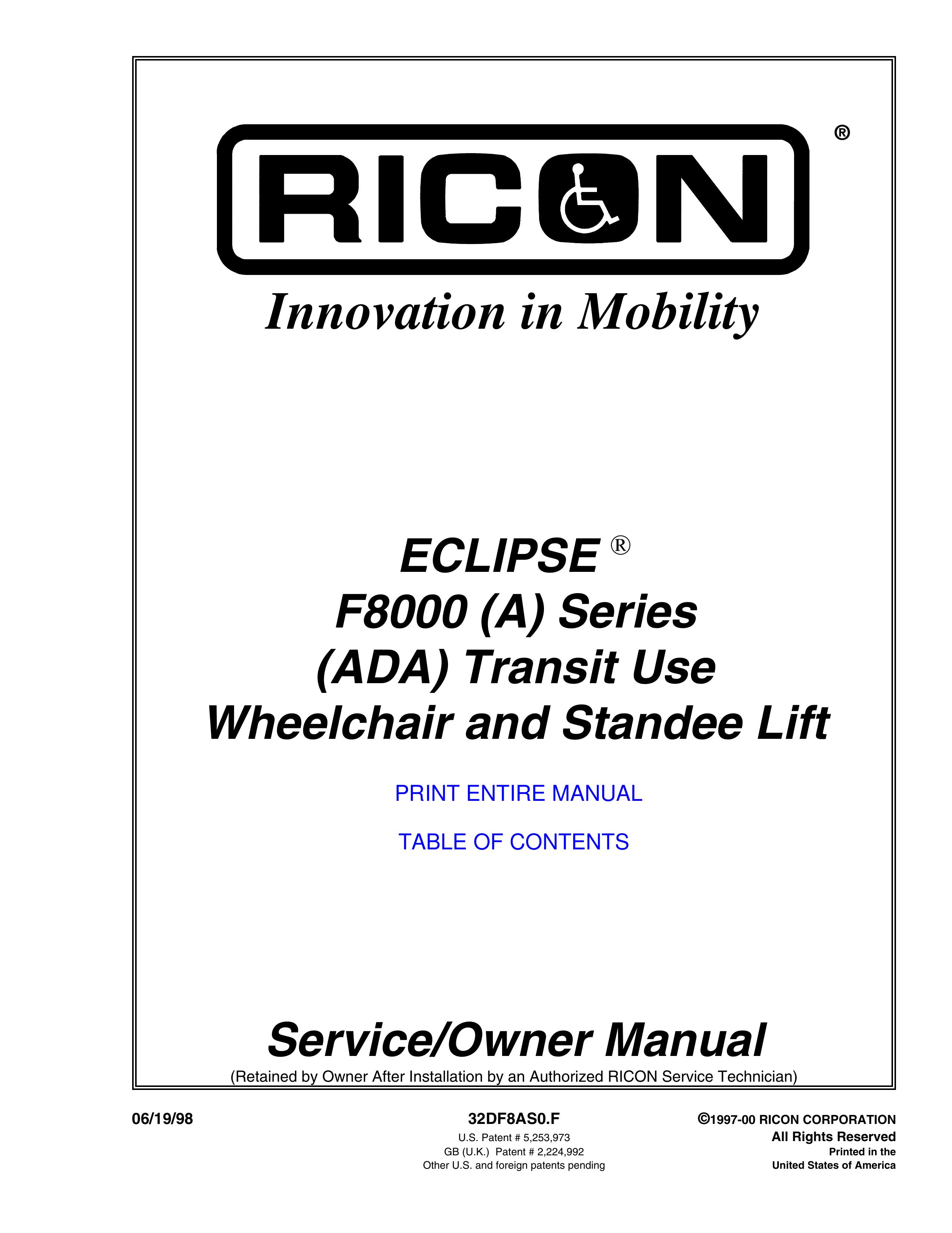 Eclipse Combustion F8000 Wheelchair User Manual