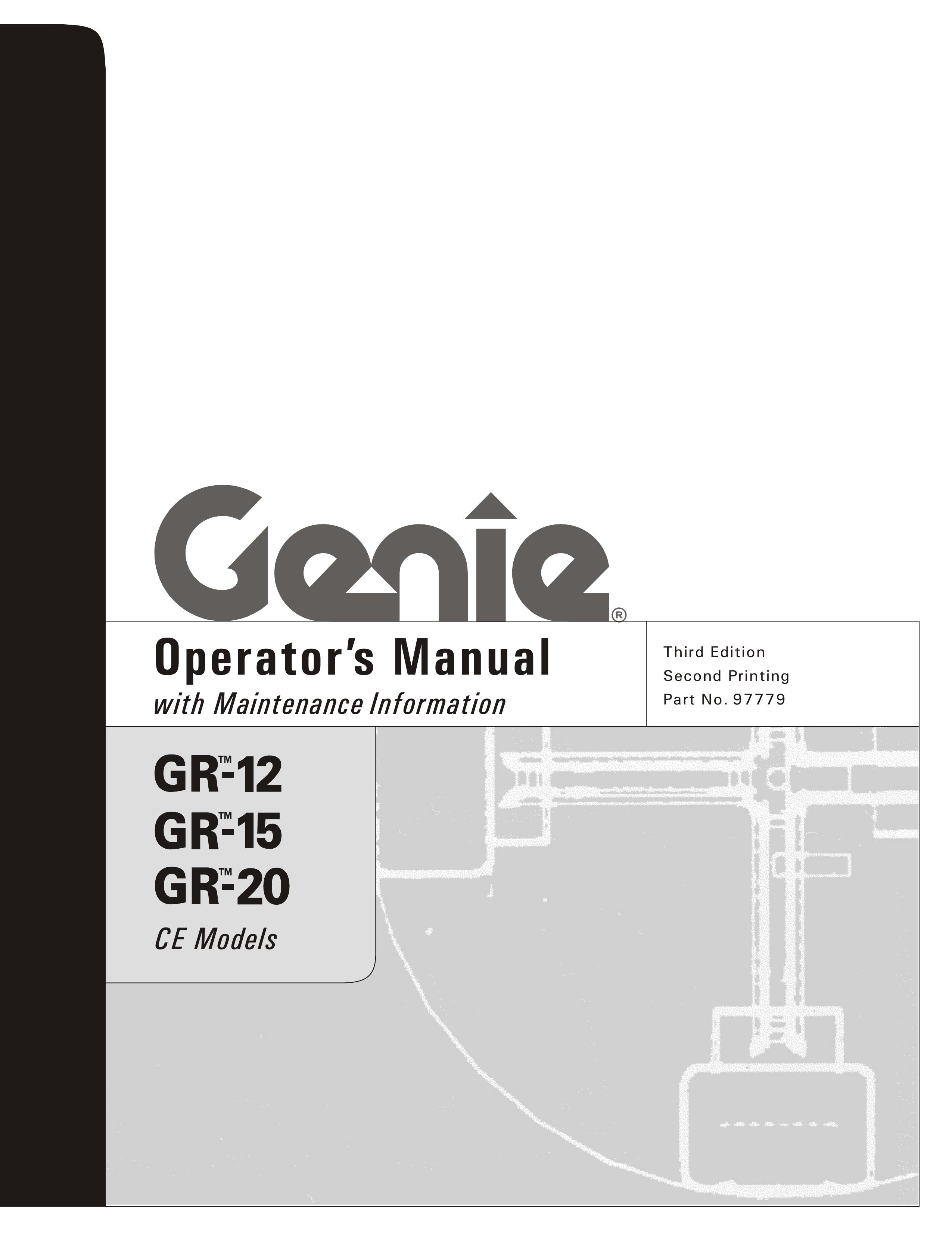 Genie GR-12 Wheelchair User Manual