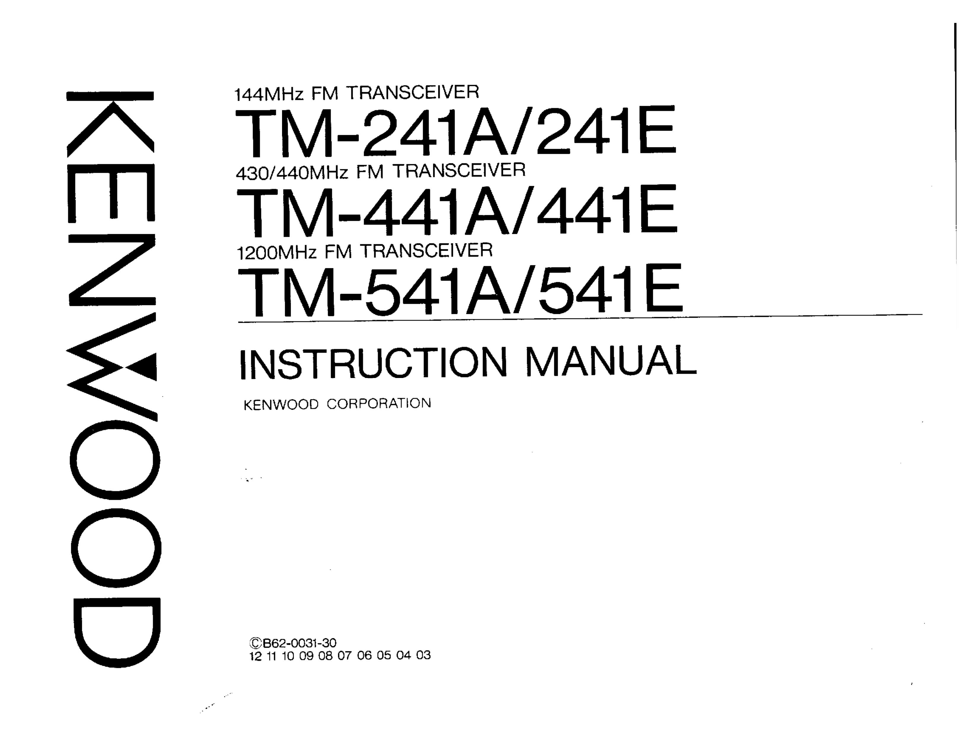 Kenwood TM-241A Wheelchair User Manual