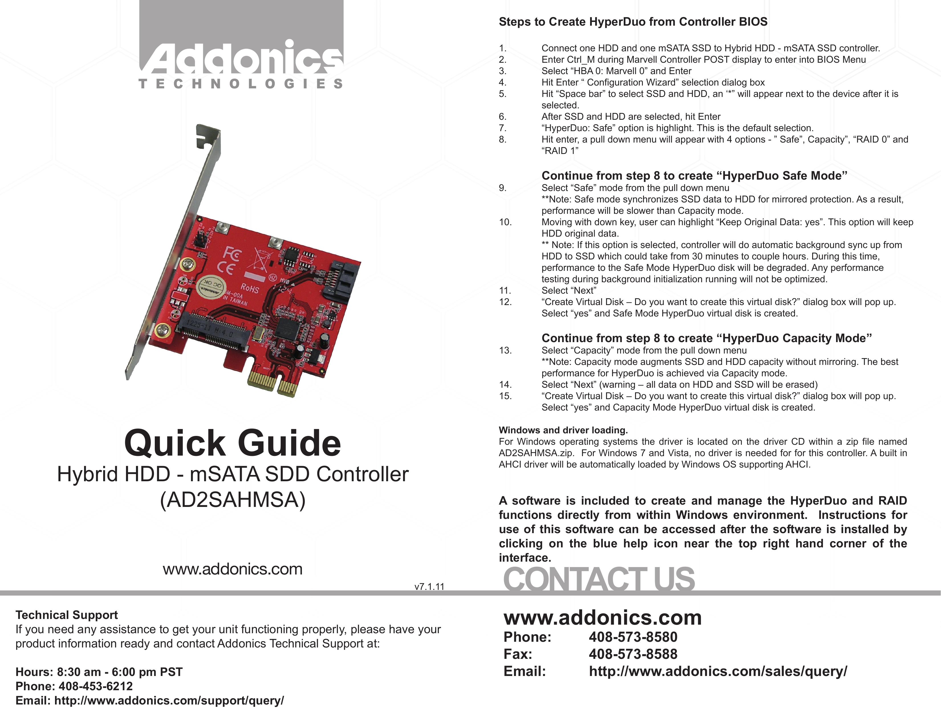 Addonics Technologies AD2SAHMSA Camcorder User Manual