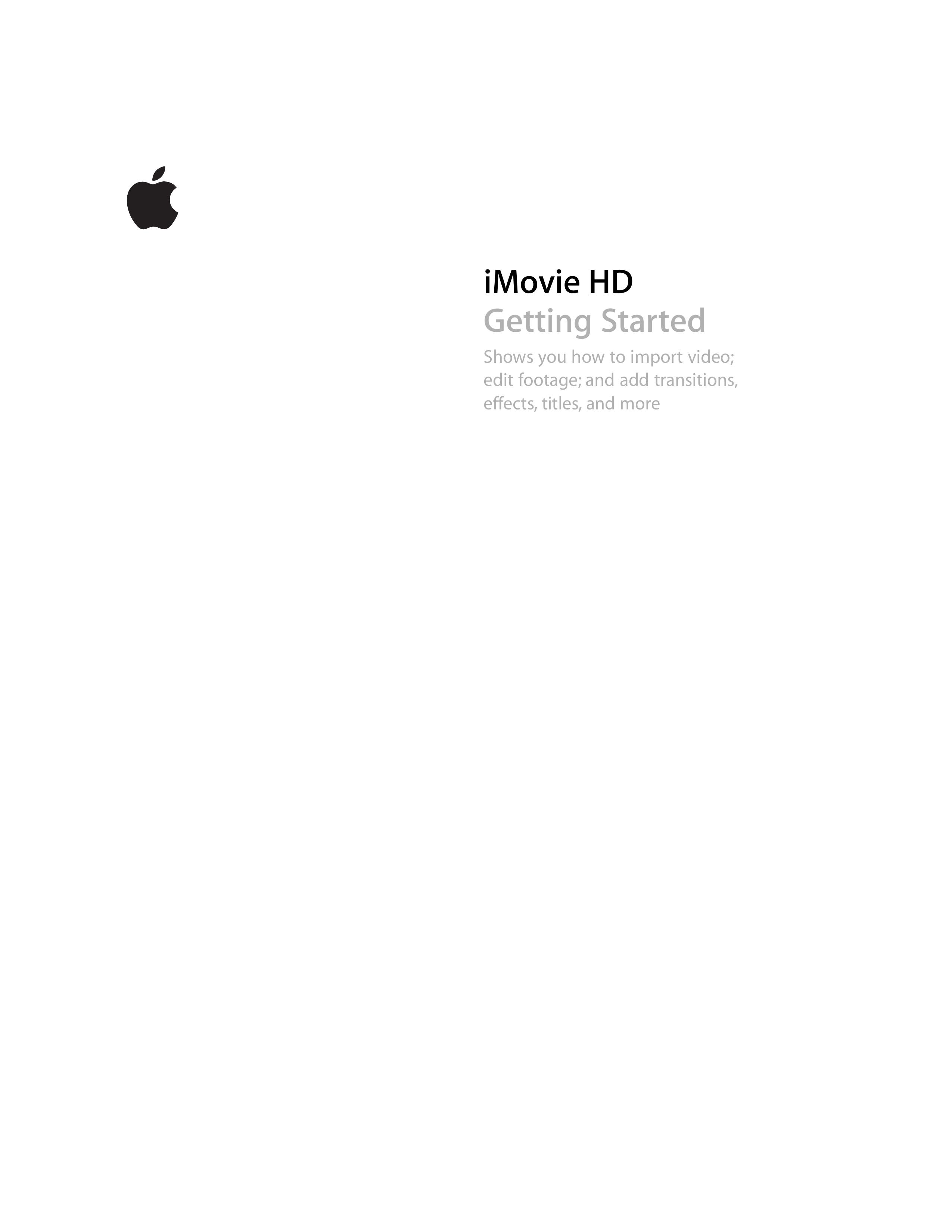 Apple iMovie HD Camcorder User Manual