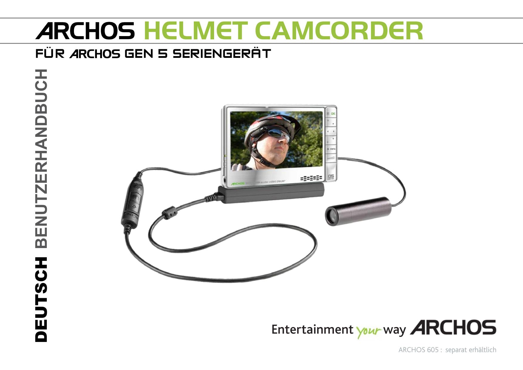 Archos Helmet Camcorder Camcorder User Manual