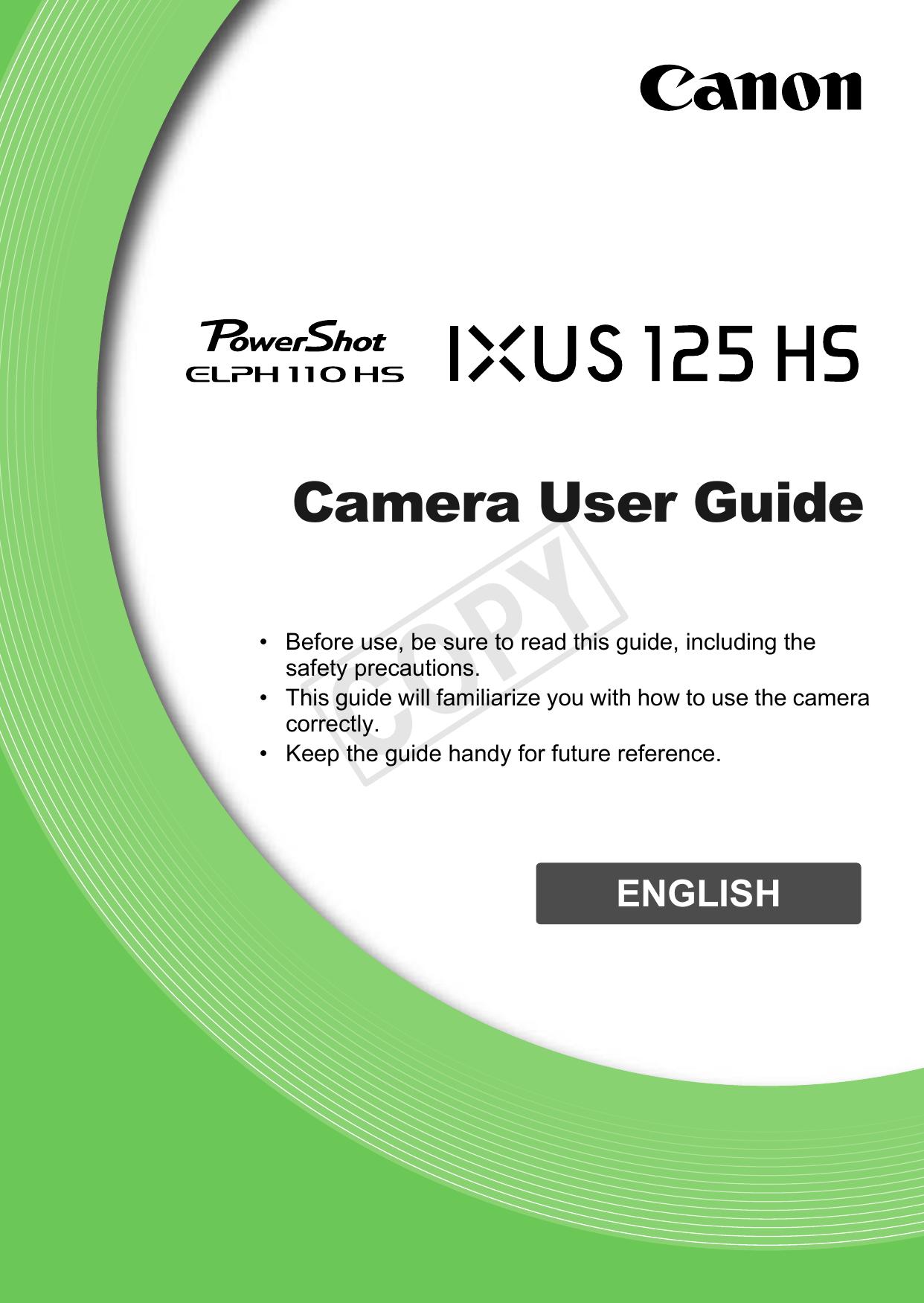 Canon 125 HS Camcorder User Manual