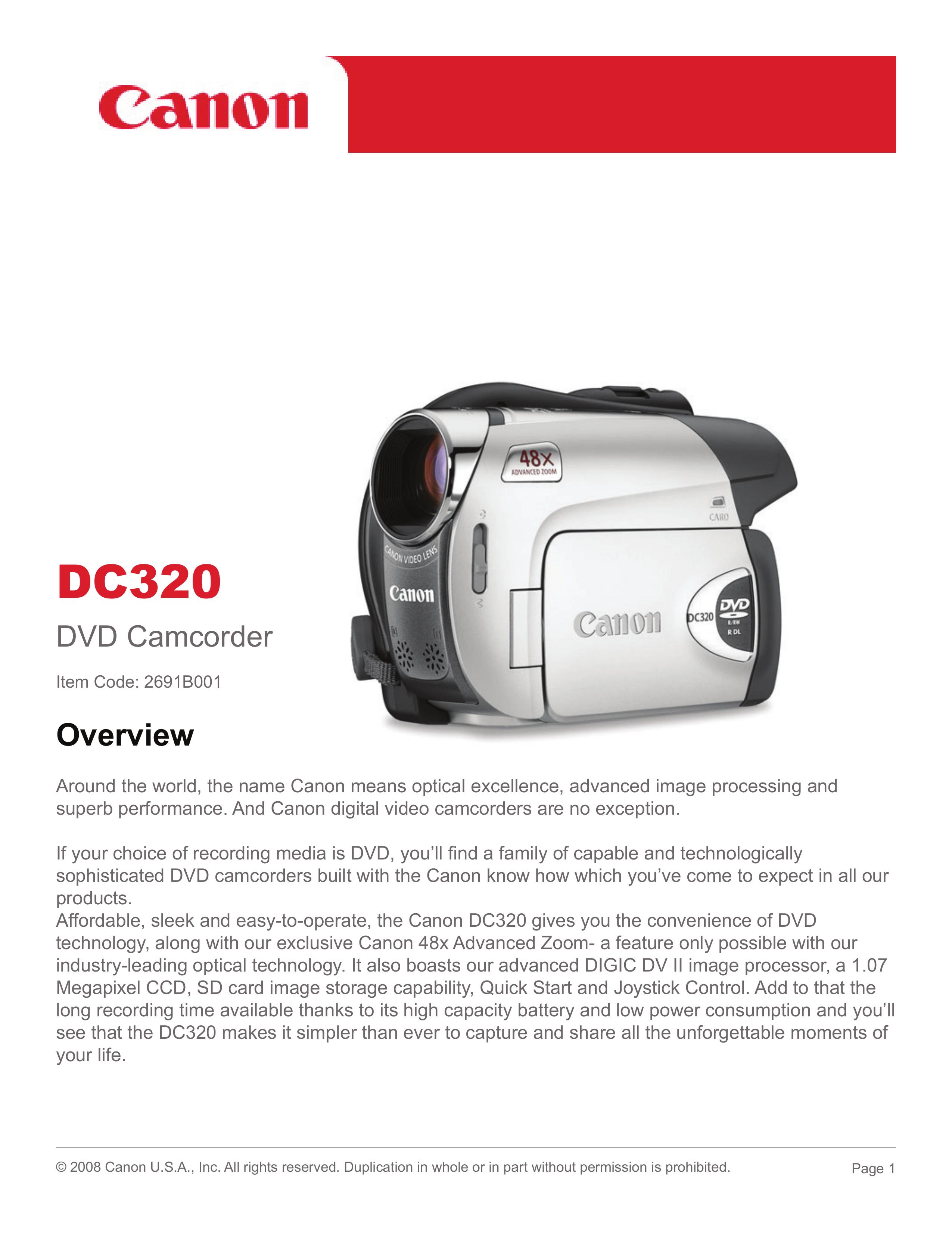 Canon 2691B001 Camcorder User Manual