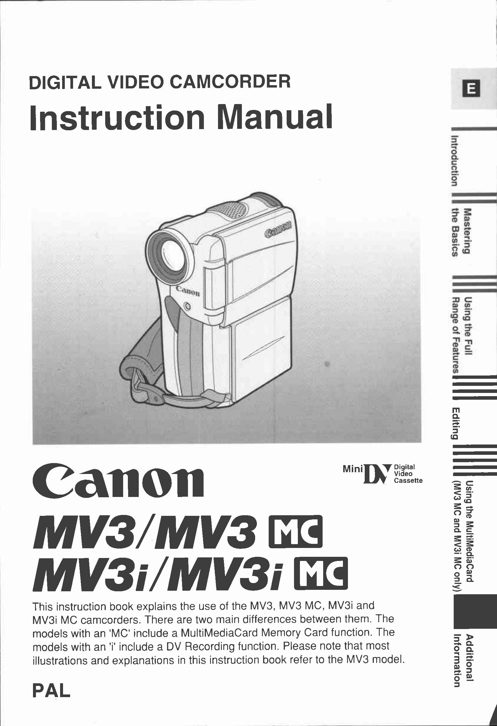 Canon 3 MC Camcorder User Manual