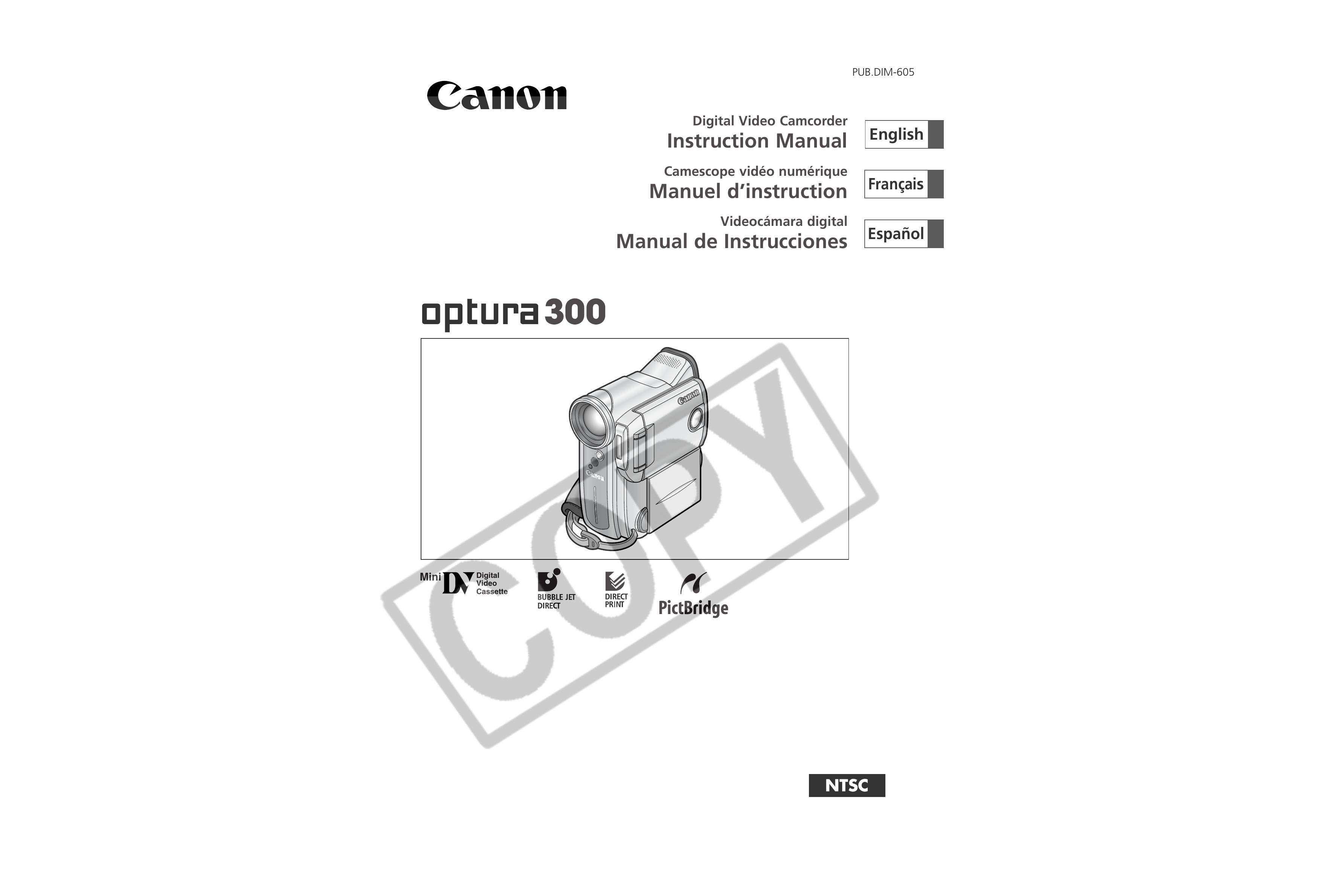 Canon 300 Camcorder User Manual