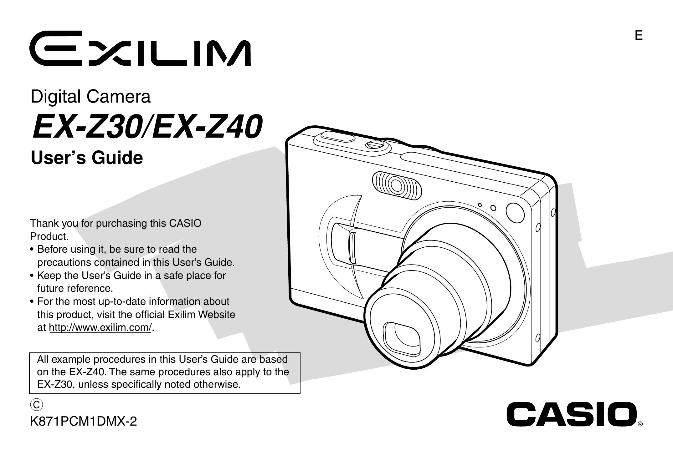 Casio EX-Z30 Camcorder User Manual