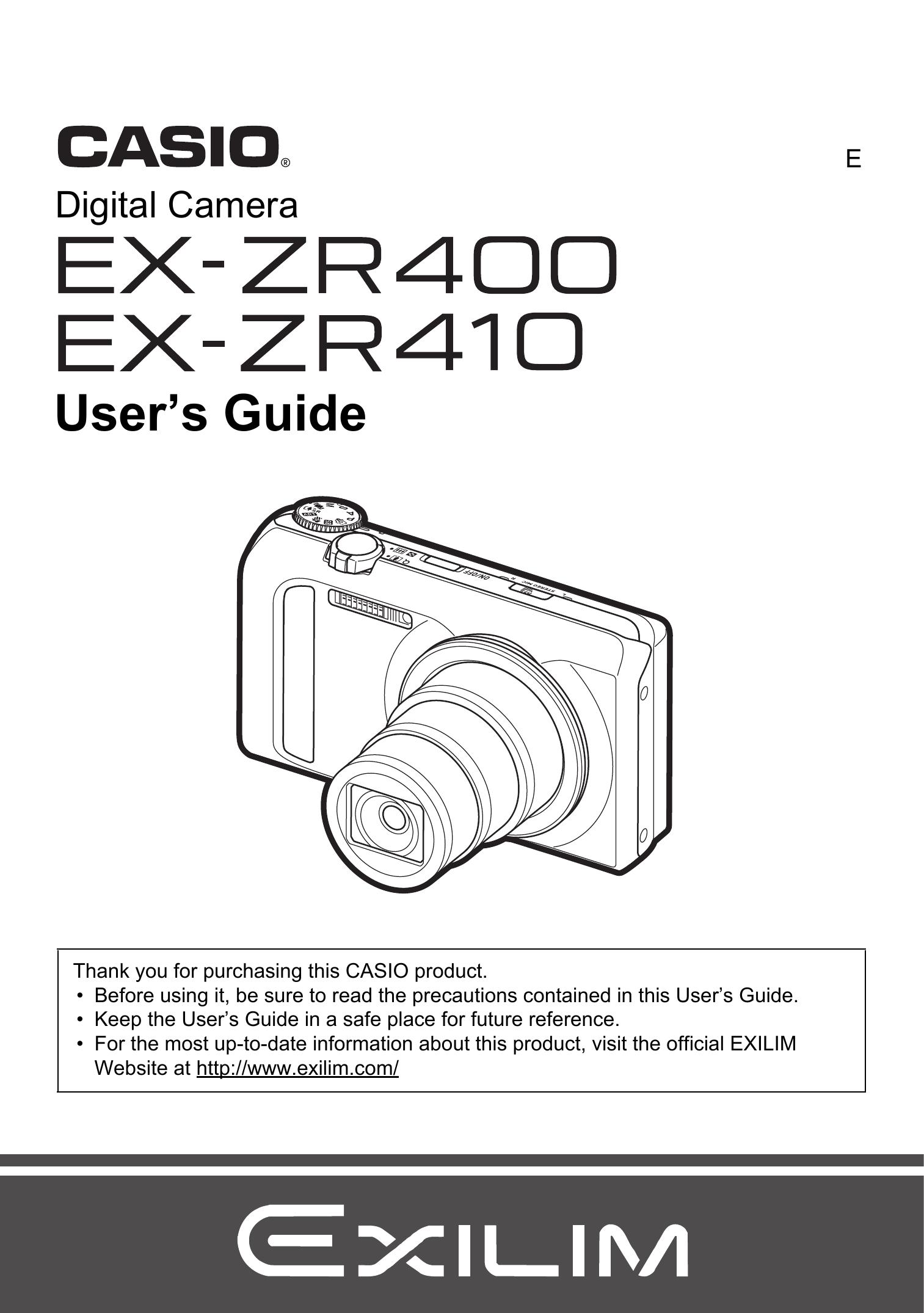 Casio EX-ZR400 Camcorder User Manual