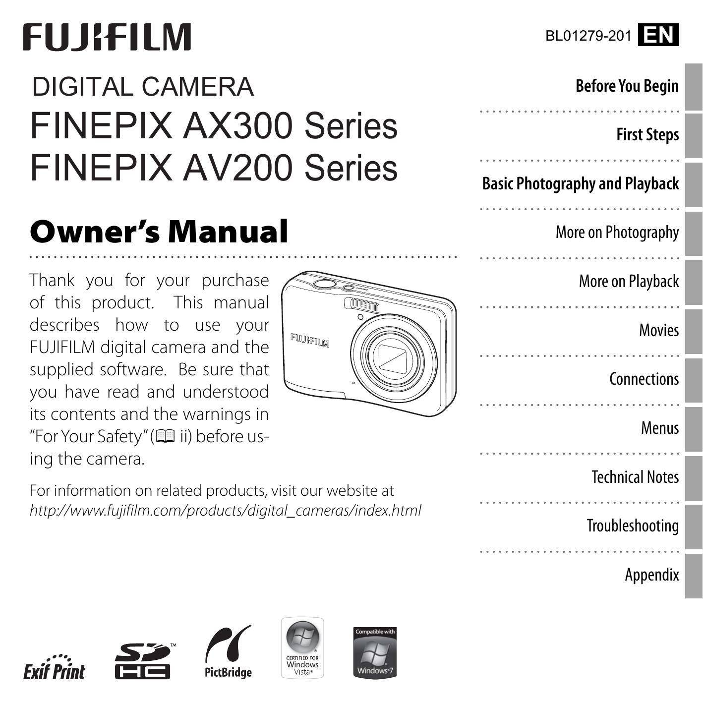 FujiFilm AX300 Camcorder User Manual