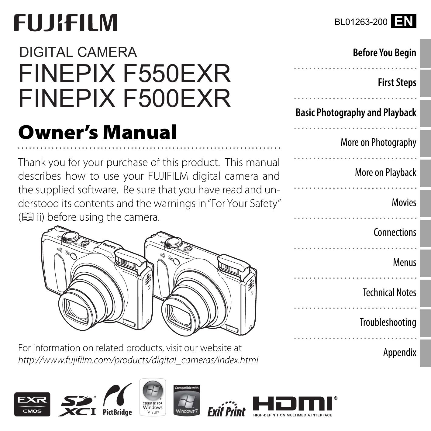 FujiFilm F500EXR Camcorder User Manual